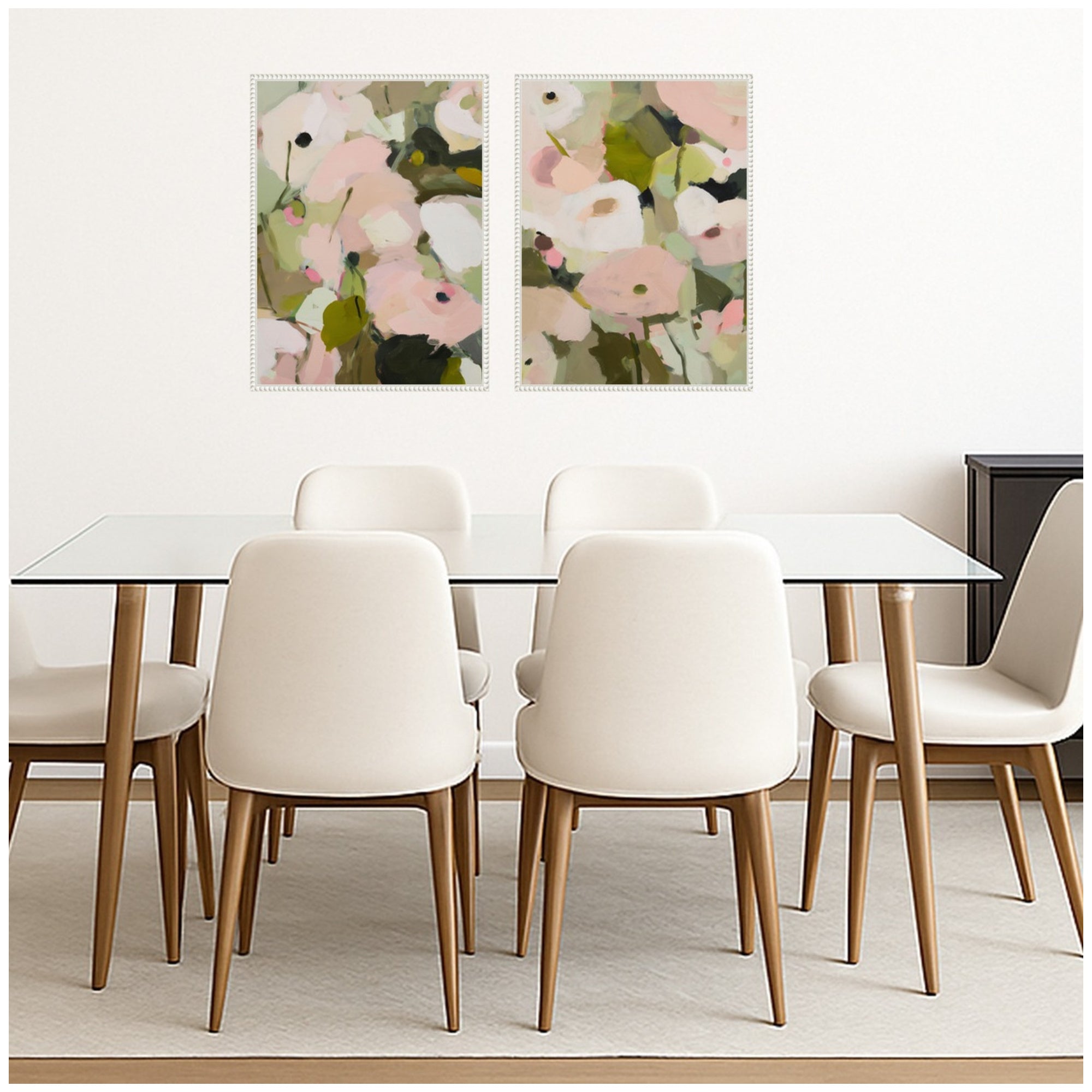 Art Set 2 Piece Set 18x24 Sylvie Beaded White 7