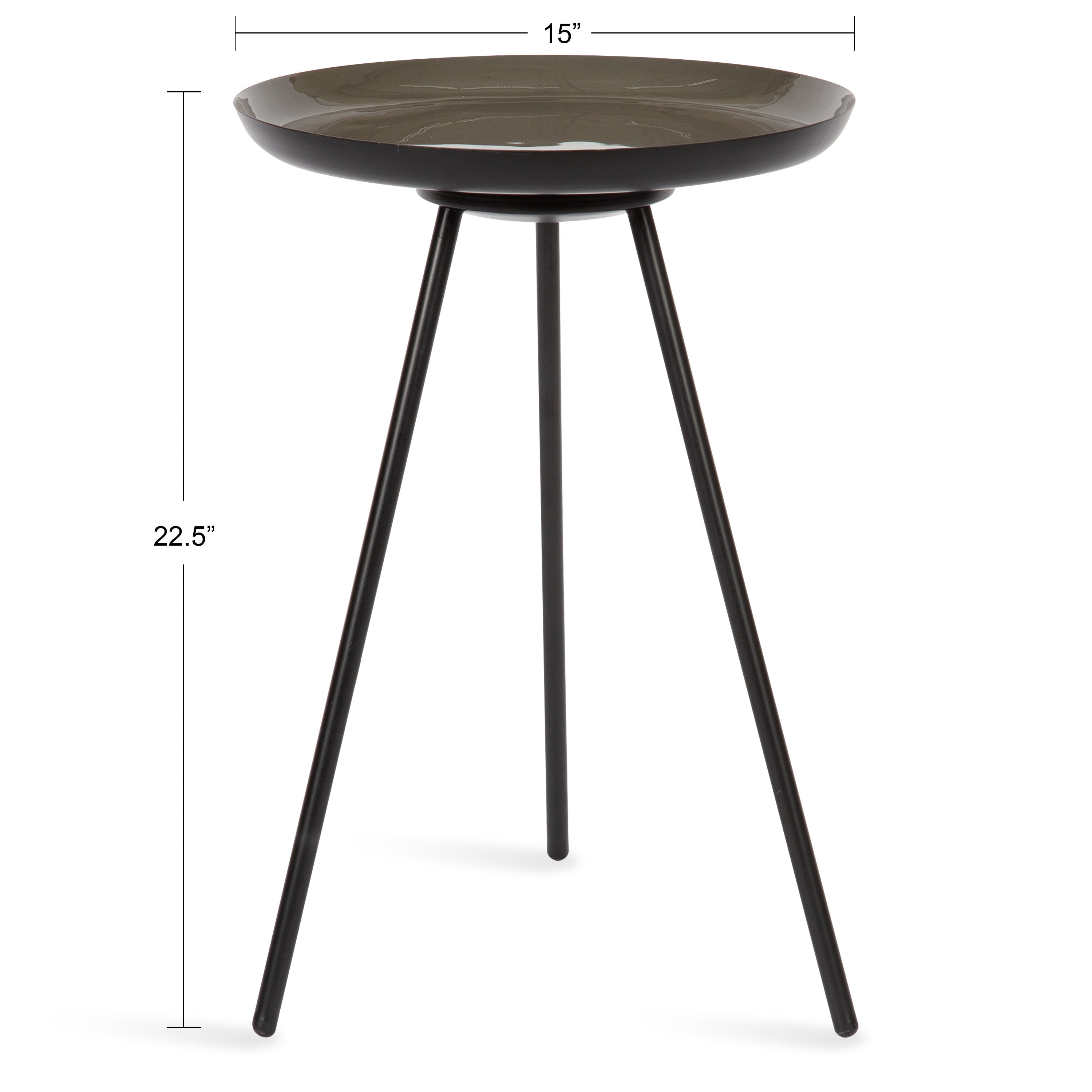 Side Table 15x15x22.5 Brown Black 2