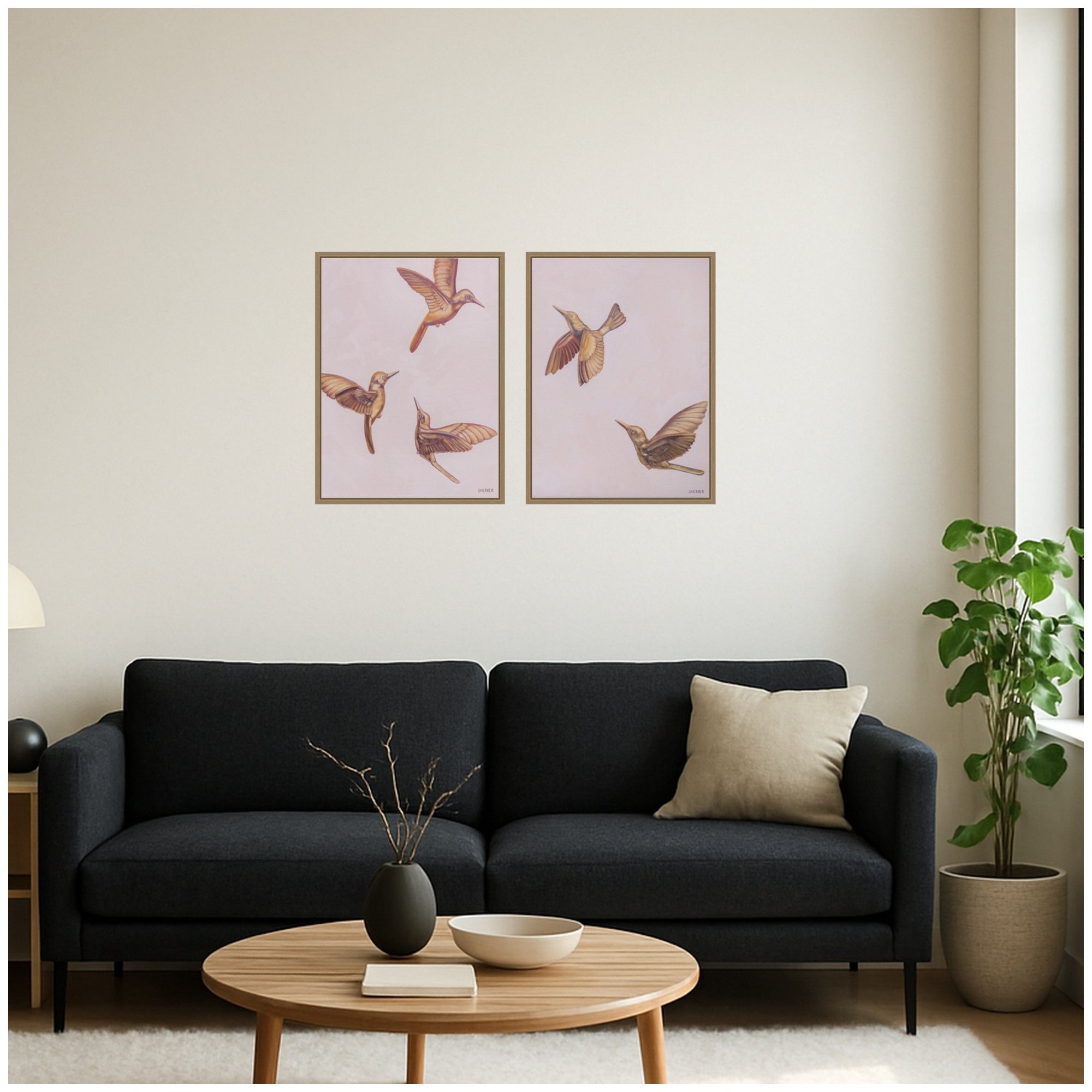 Art Set Sylvie Dark Gold 2 Piece Set 18x24 5