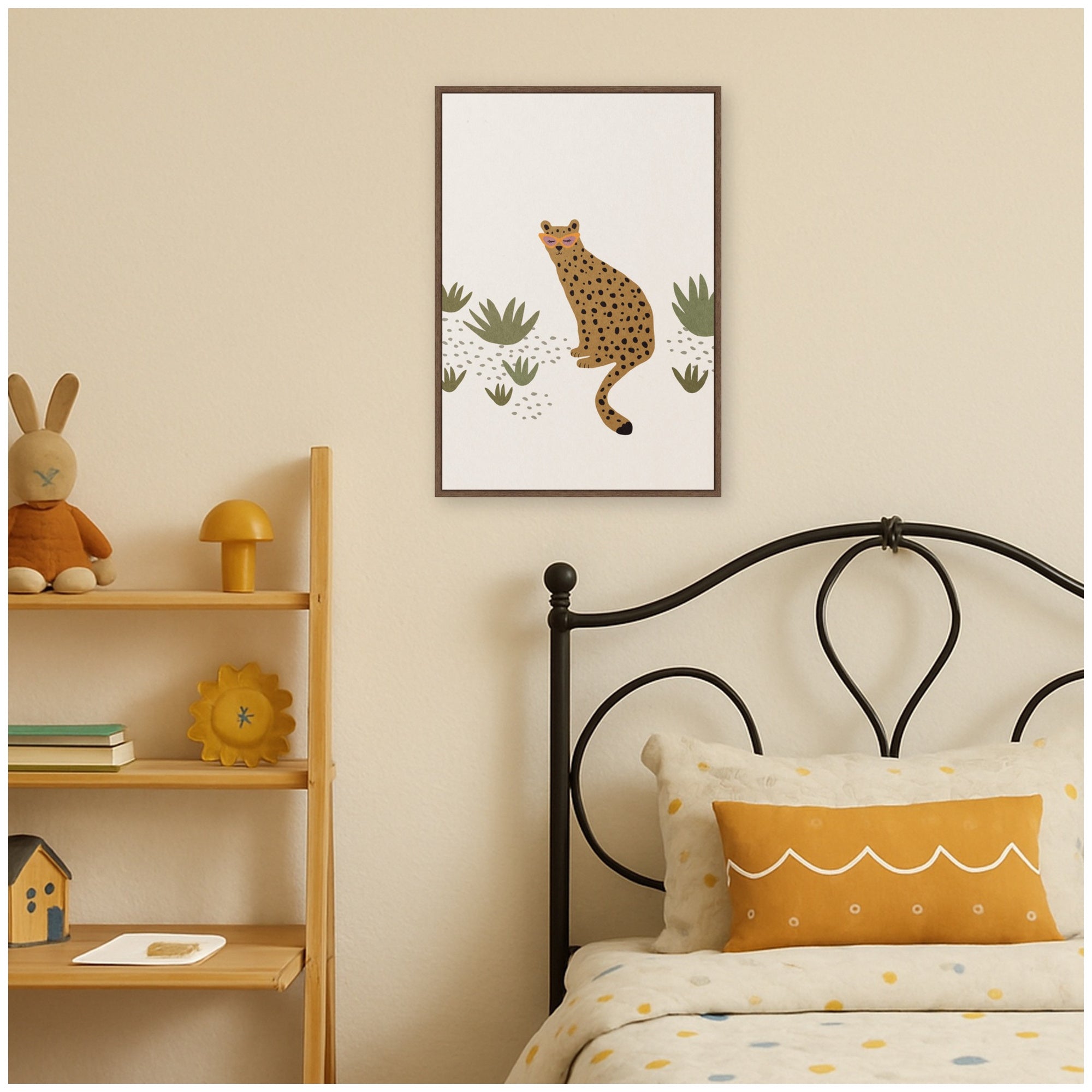 Leopard II by July Art Prints Framed Canvas Wall Art Print