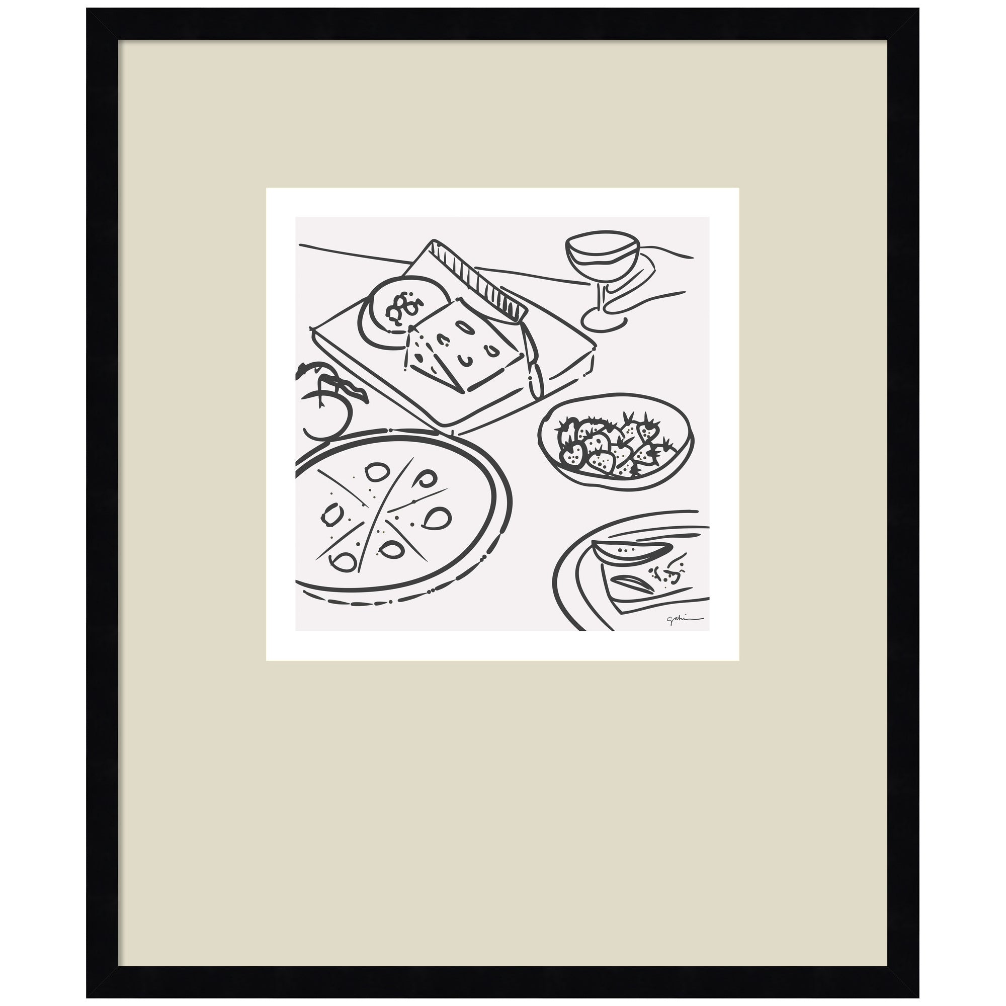 Dinner Club by Gabrielly Guedes Framed Wall Art Print