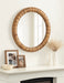 Round Mirror Rustic Brown 26x26 6