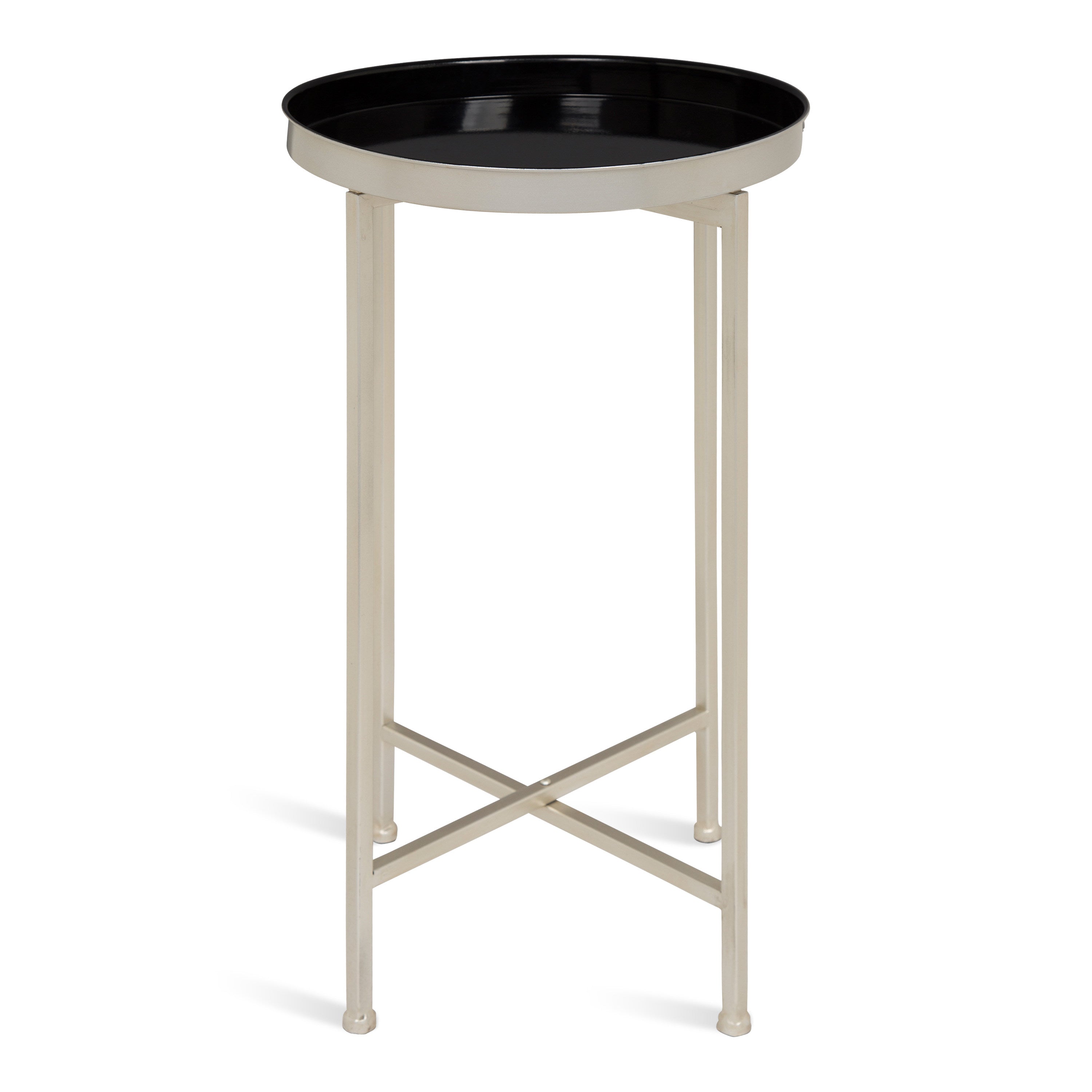 Tea Table Black Silver 14x14x26 3