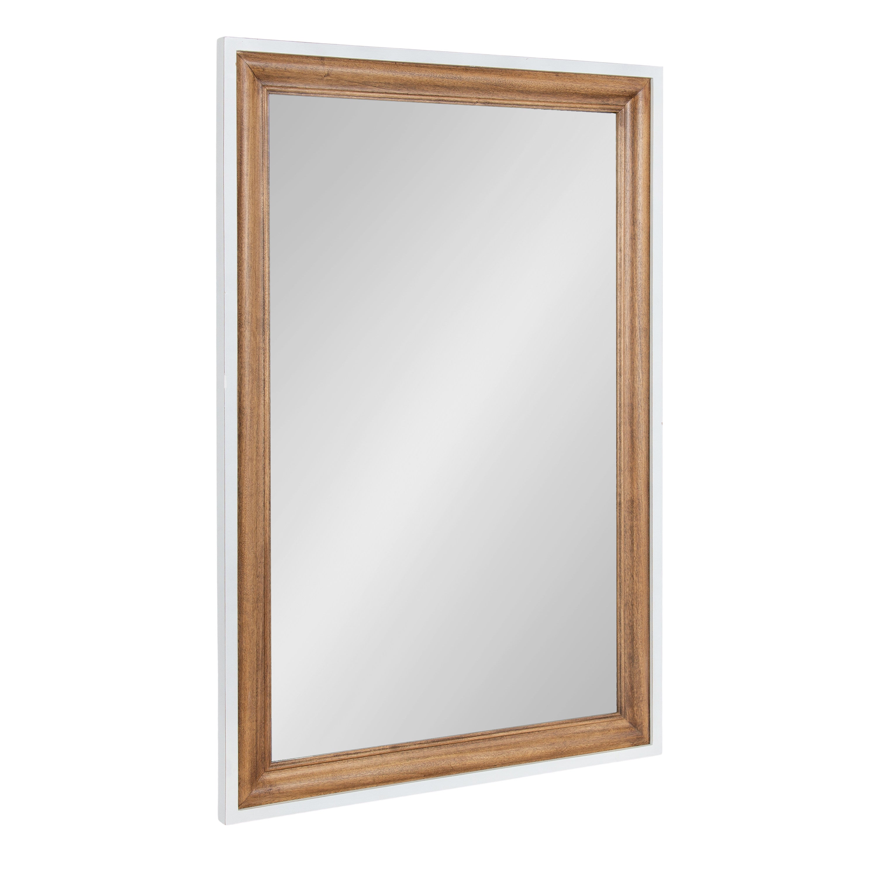 Rectangle Mirror Rustic Brown White 24x36 1