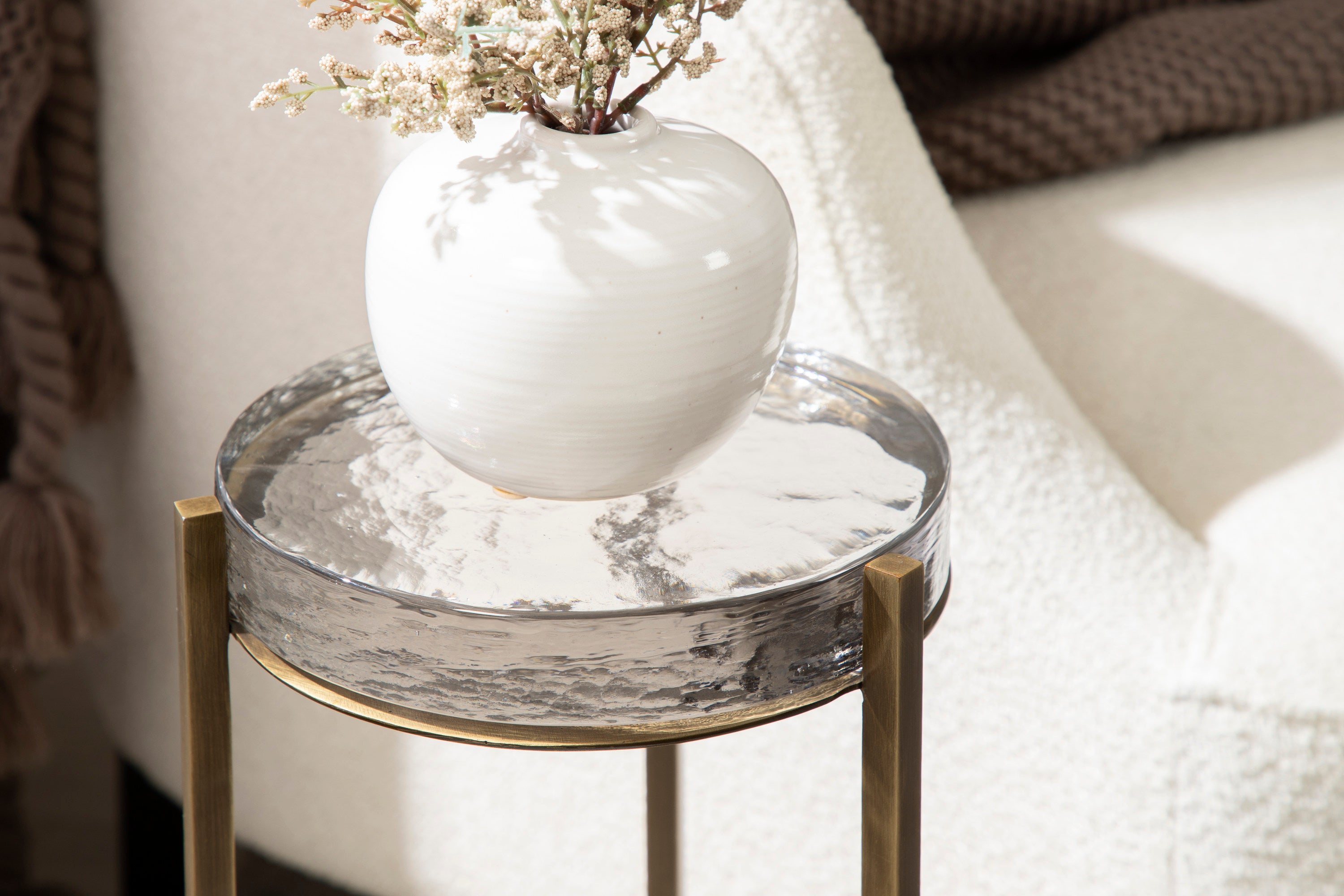 Drink Table Clear Gold 9x9x23 7