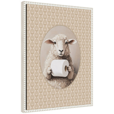 Framed Canvas 18x24 Sylvie Beaded White 1