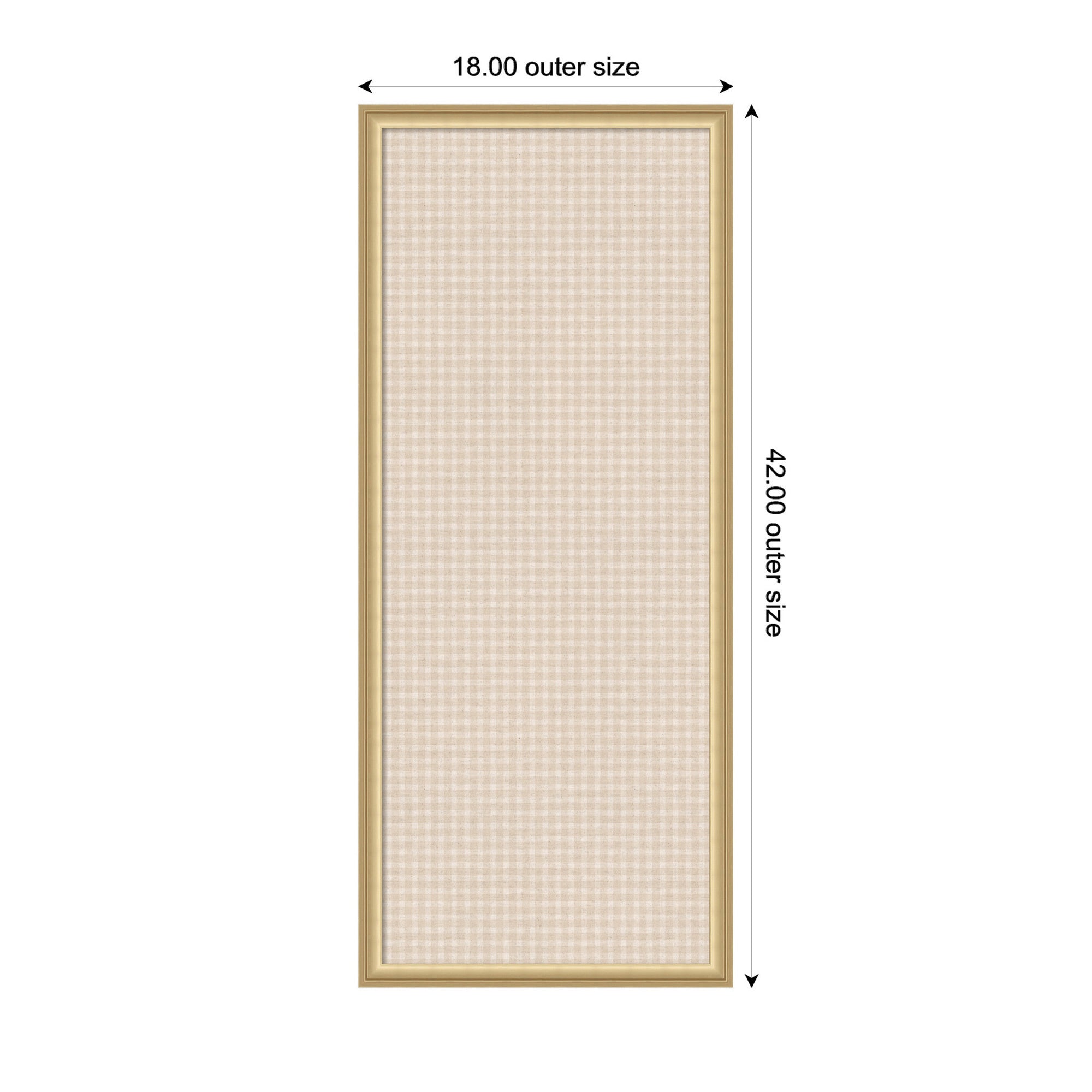 Framed Fabric Pinboard Mini Gingham Neutral Linen Wall Organization