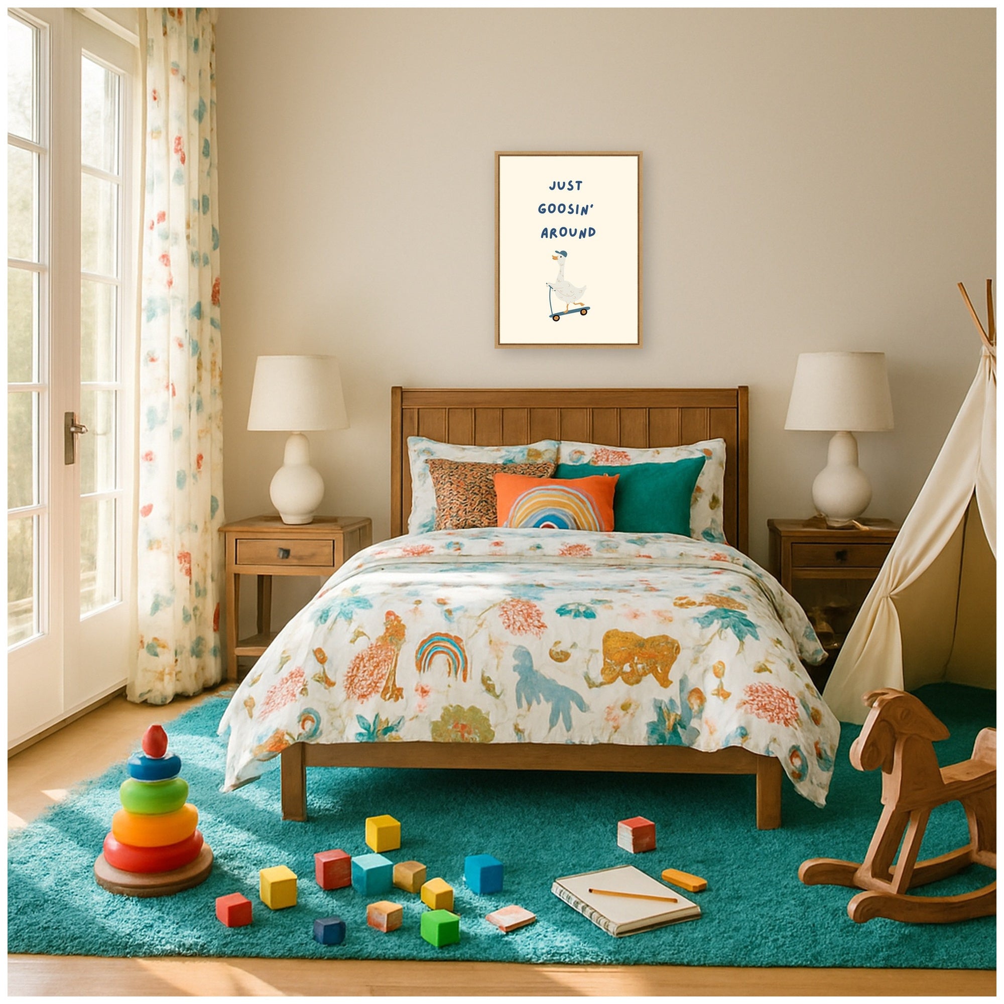 Just Goosin Around by Laura Moss Framed Canvas Wall Art Print