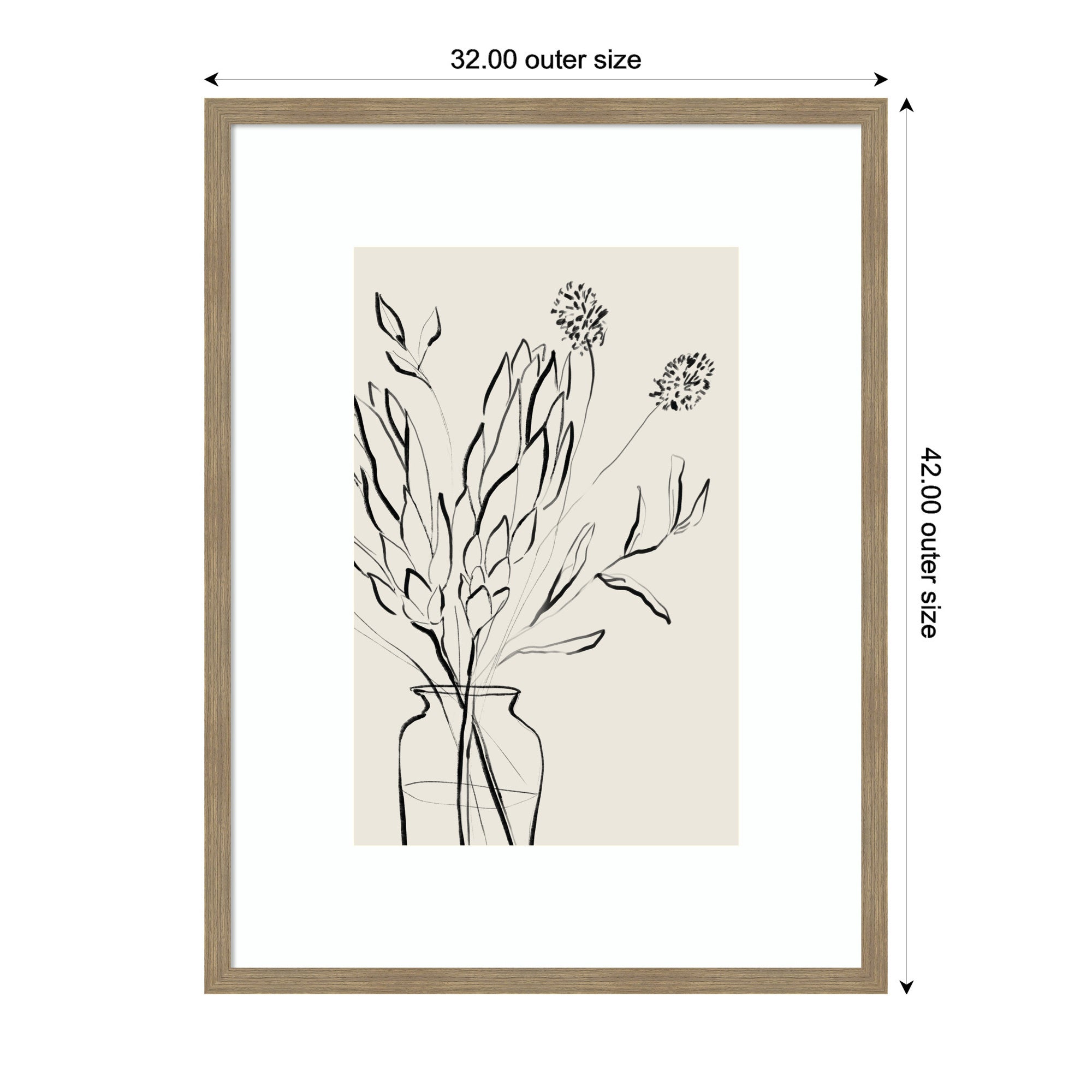 Protea Sketch No. 2 by Sara Berrenson Framed Wall Art Print
