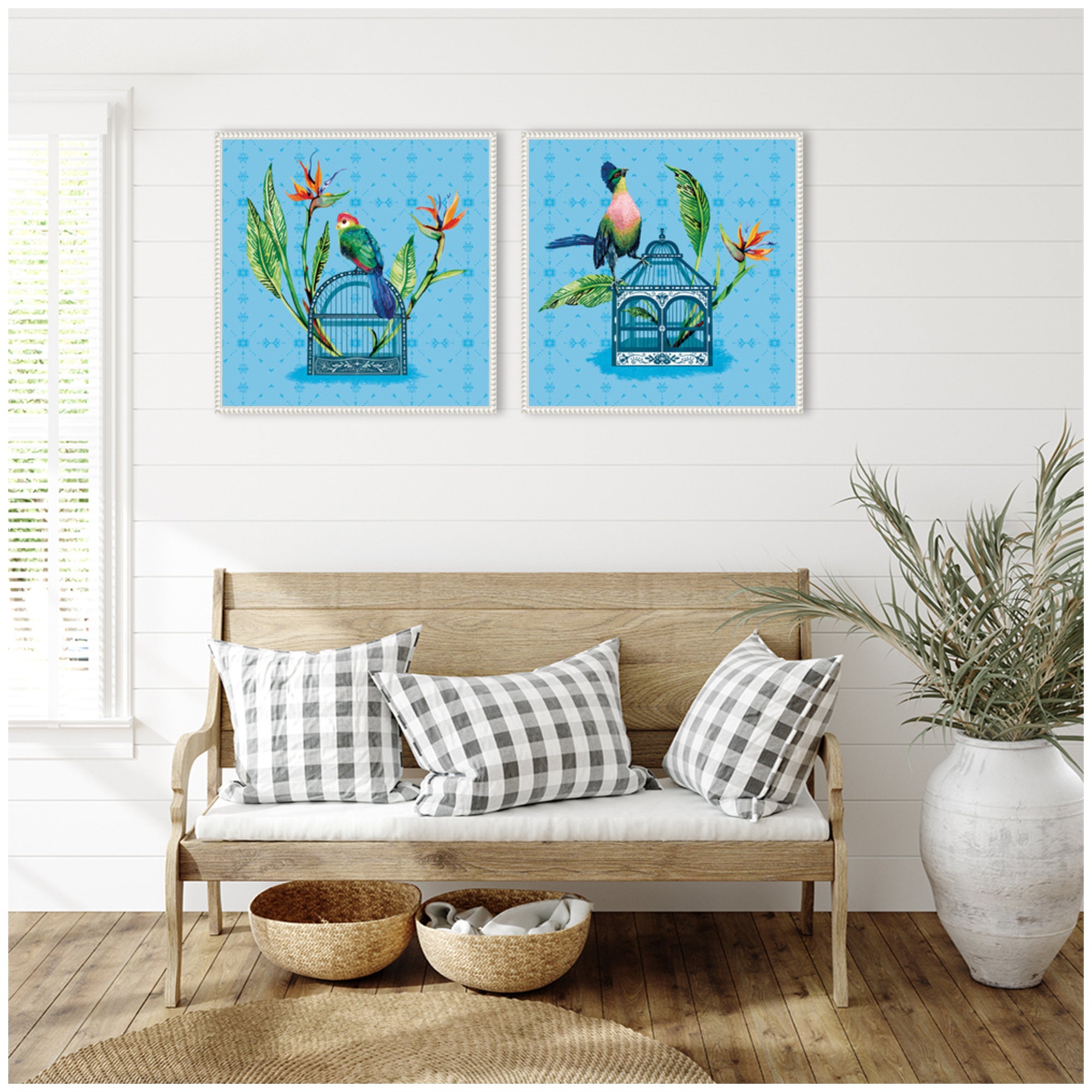Uncaged No. 1 & No. 2 2 Piece Framed Canvas Wall Art Set by Lucia Gianello