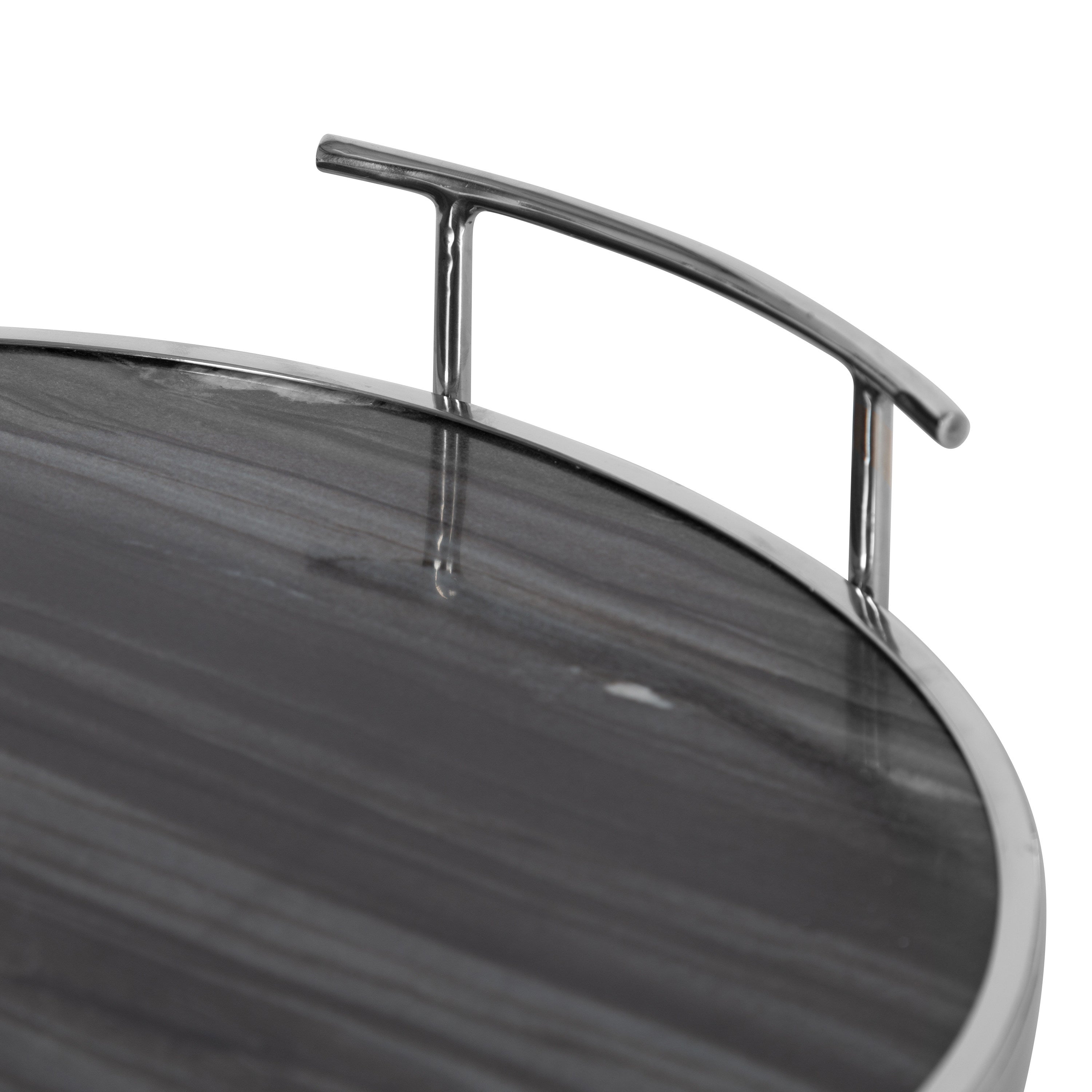 Serving Tray Gray 14" Diameter 5