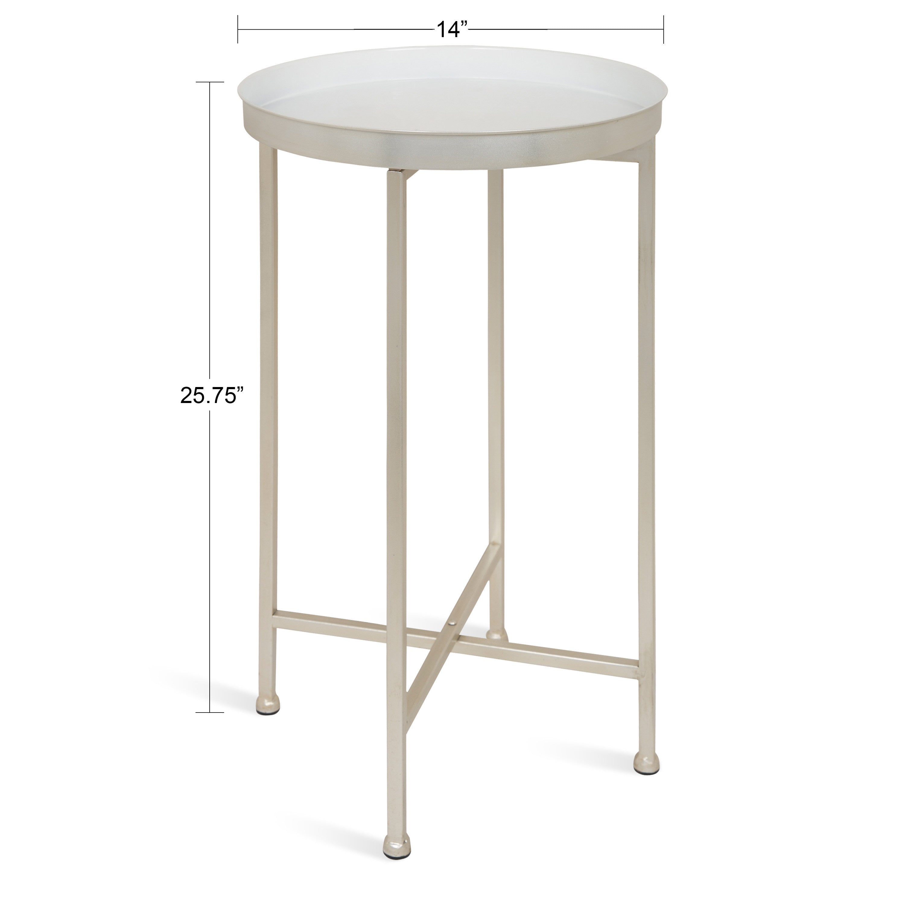 Tea Table Silver White 14x14x26 2