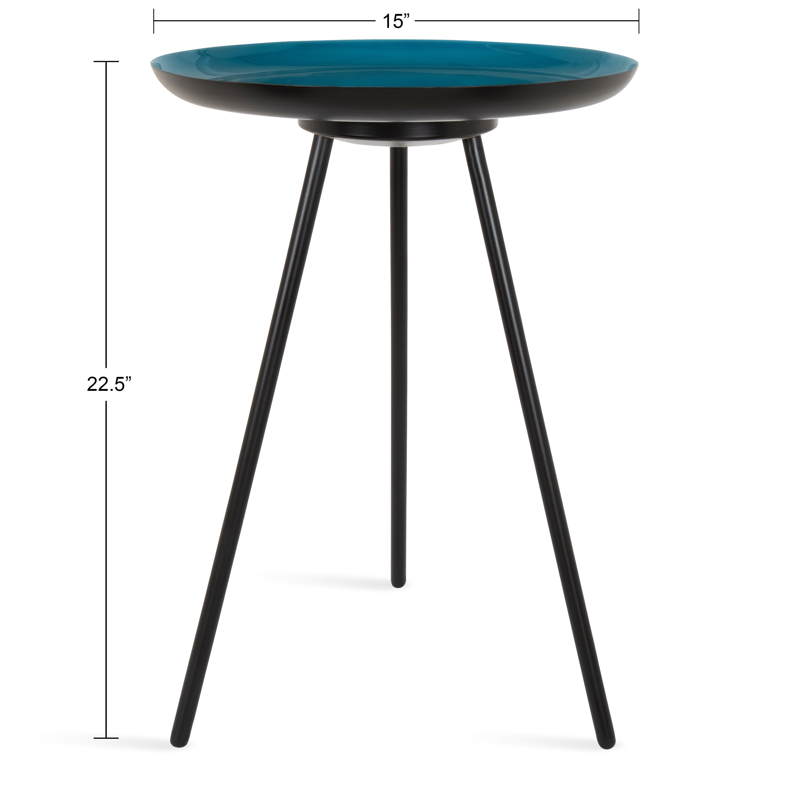 Side Table 15x15x22.5 Teal Black 2