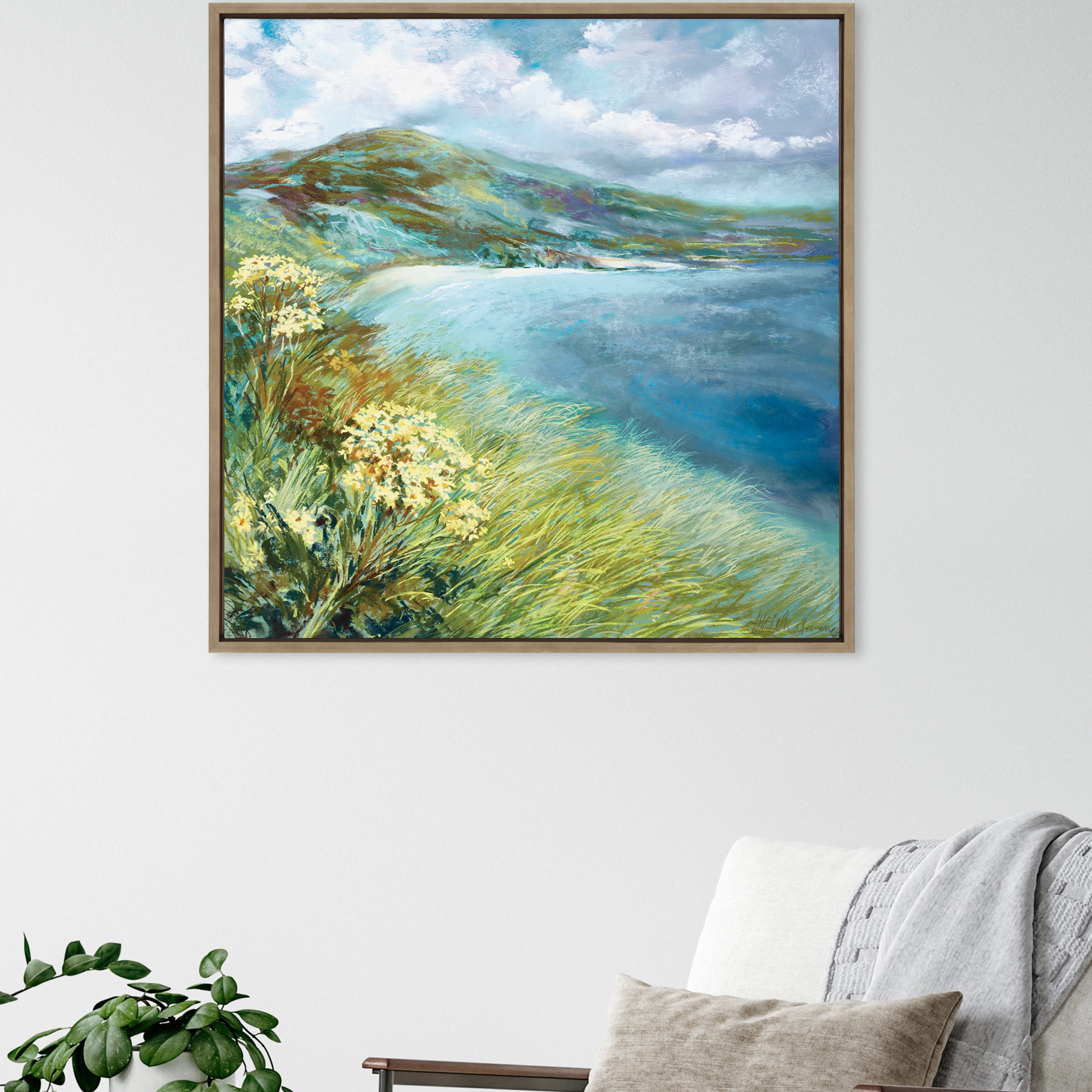 Framed Canvas 30x30 Sylvie Dark Gold 5