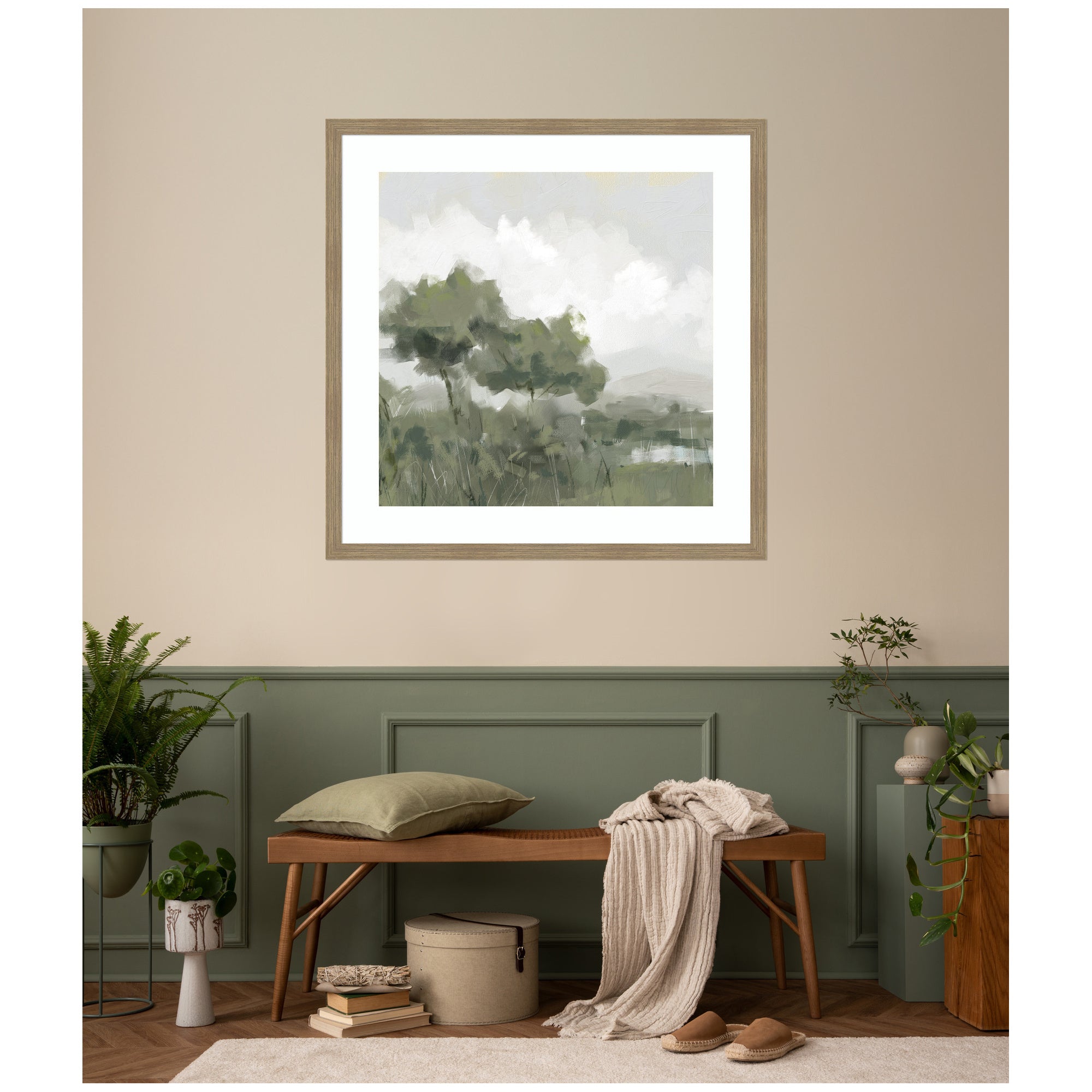 Shades of Olive No. 1 by Mary Sparrow Framed Wall Art Print
