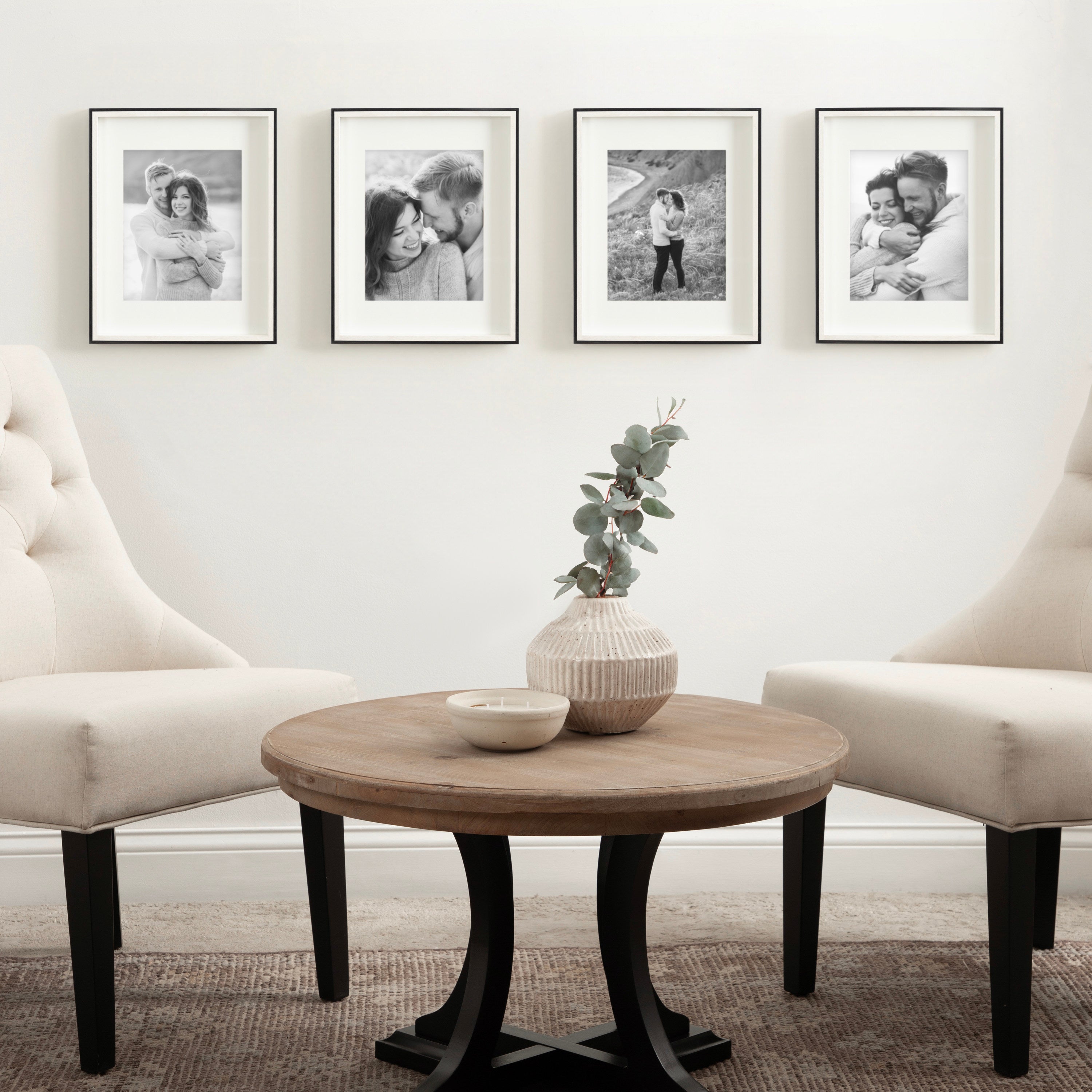 Wall Frame 11x14 matted to 8x10 Black White 7