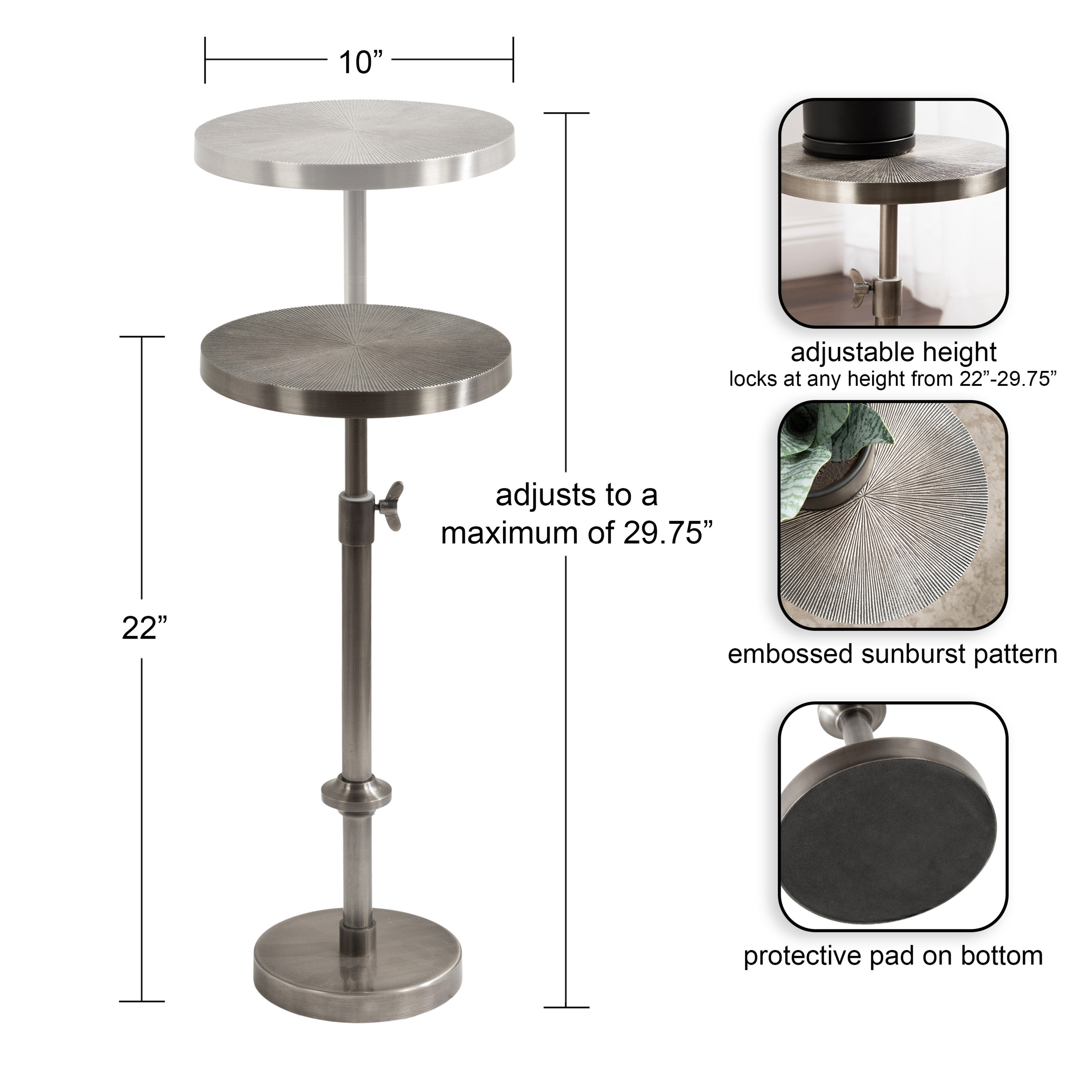 Drink Table Silver 10x10x30 2