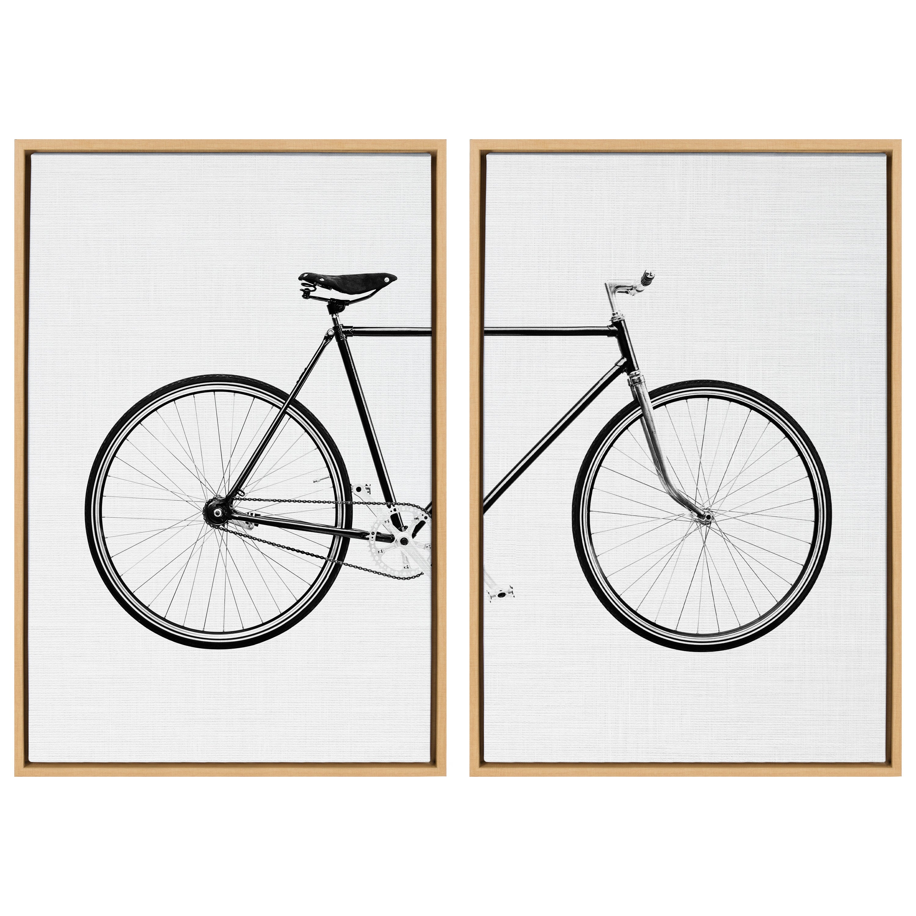 Sylvie Bicycle Framed Canvas by Simon Te of Tai Prints