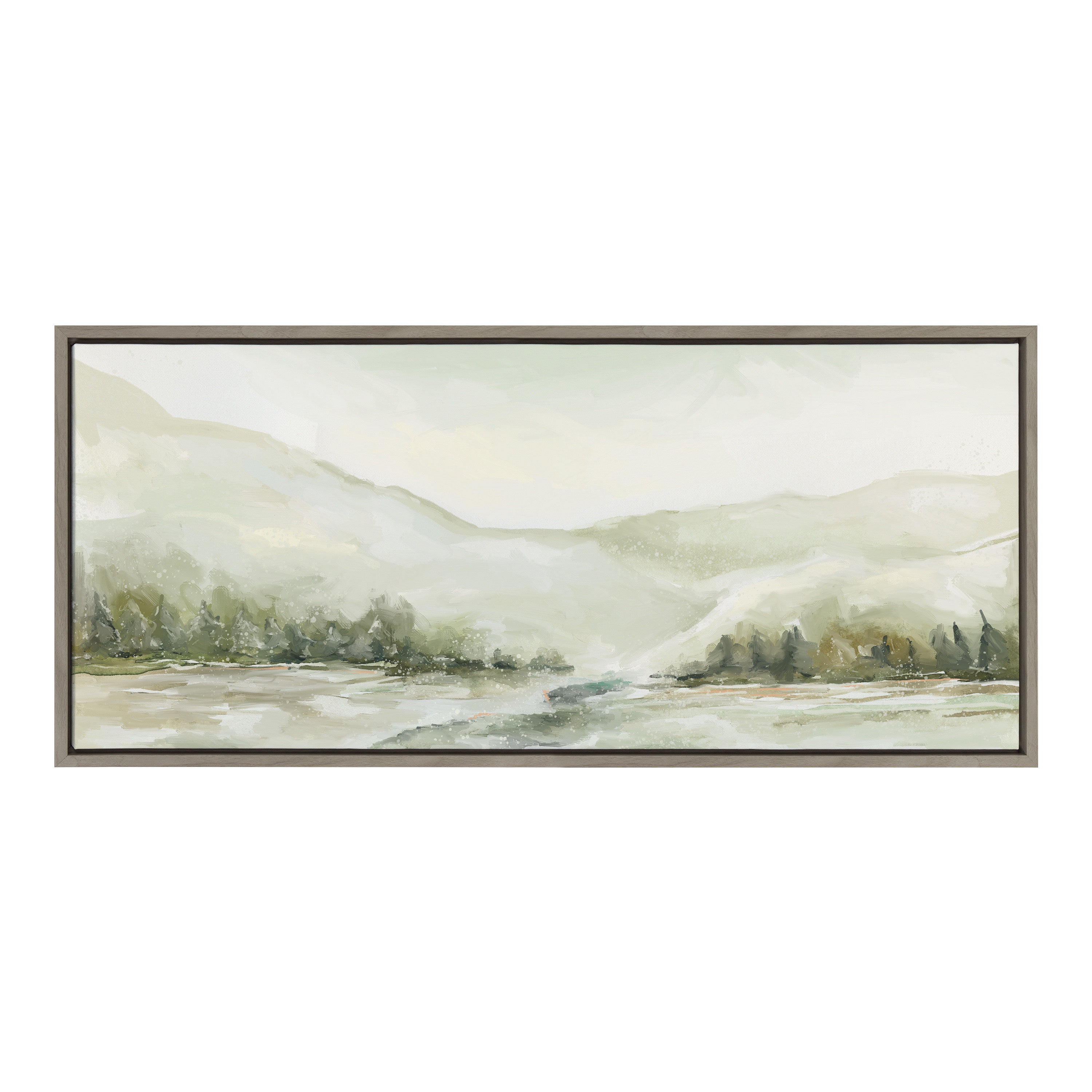 Framed Canvas 18x40 Sylvie Graywash 2