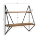 Accent Shelf Rustic Brown Black 2 Shelves 2
