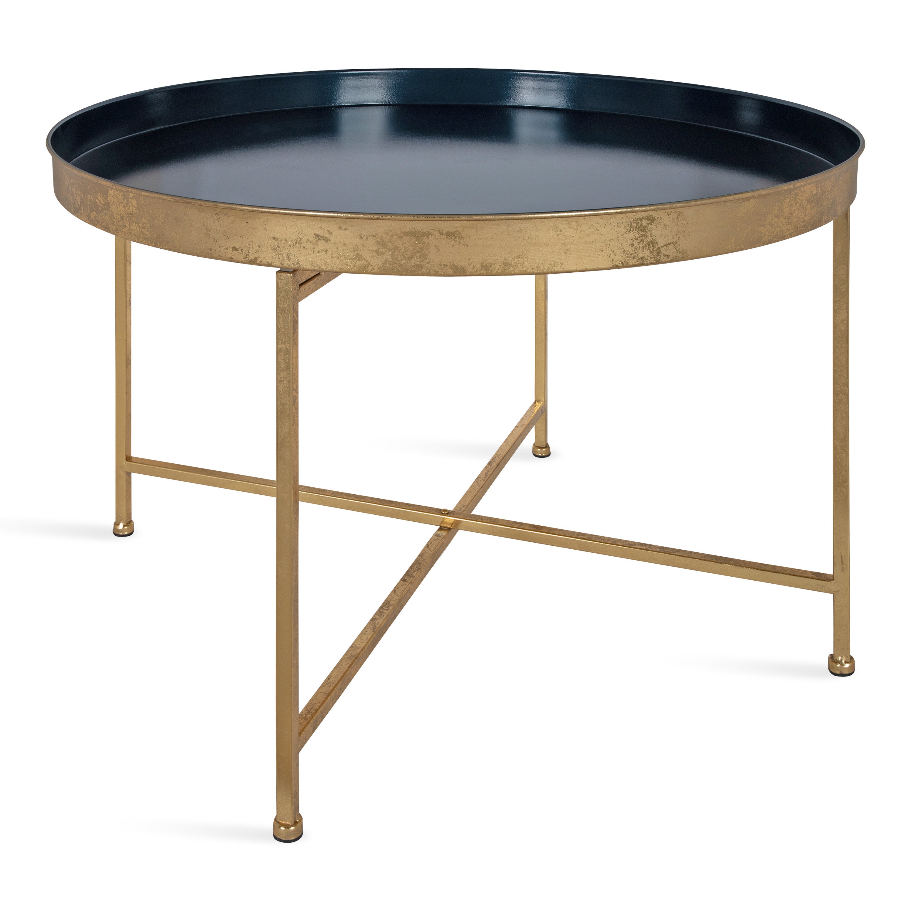 Coffee Table Navy Blue Gold 28.25x28.25x19 1