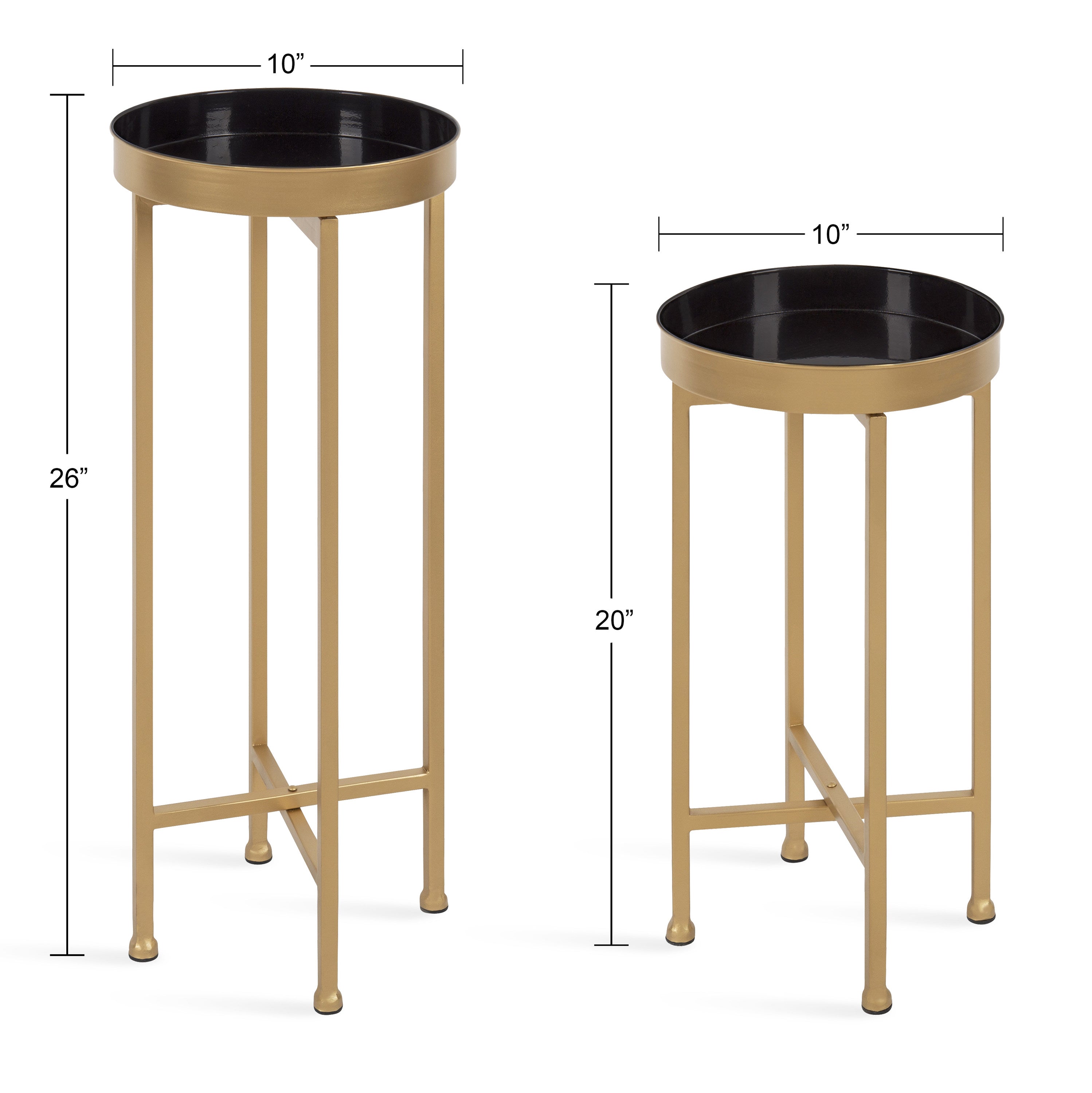 Nesting Table Black Gold 2 Piece 2