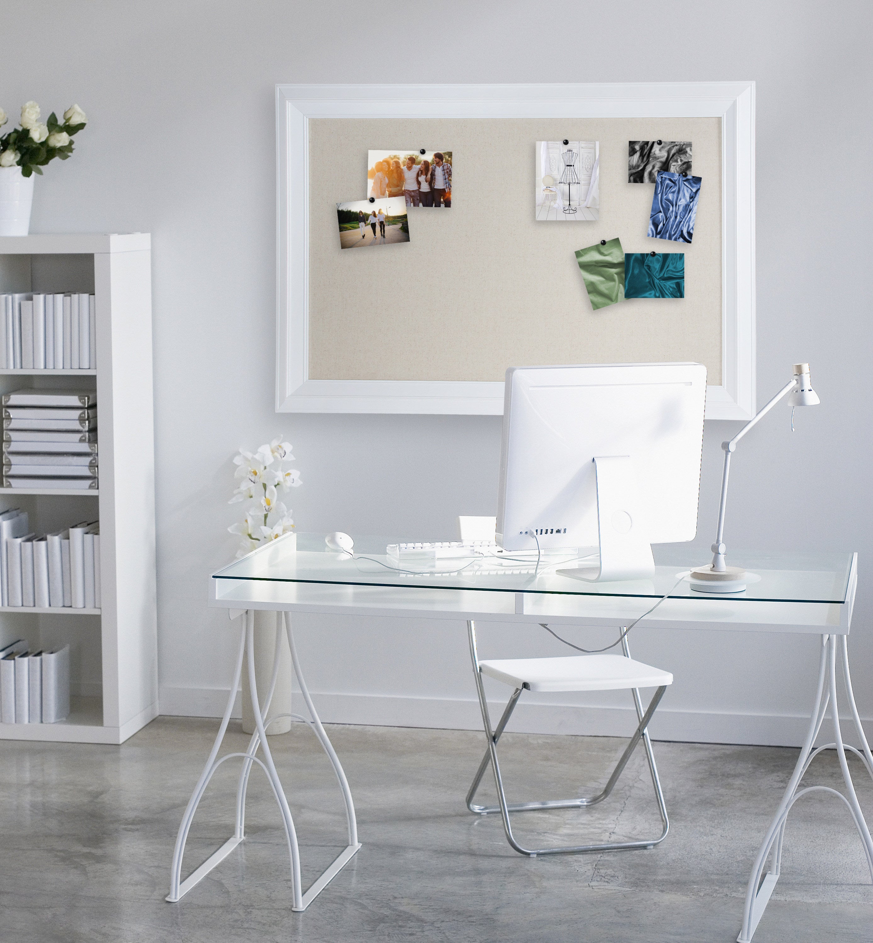 Whitley Framed Linen Fabric Pinboard