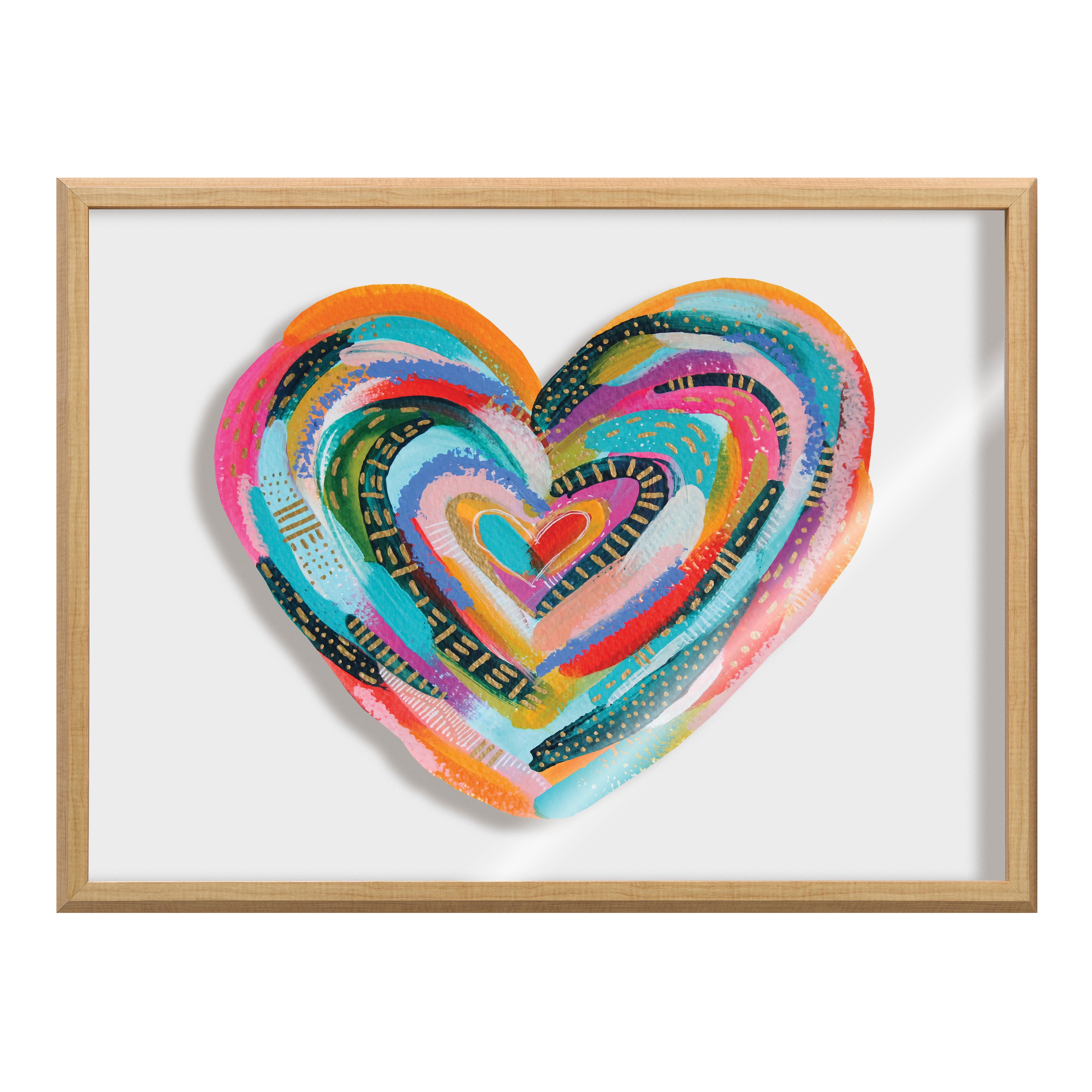 Blake Labyrinth Heart Framed Printed Glass by Jessi Raulet of Ettavee