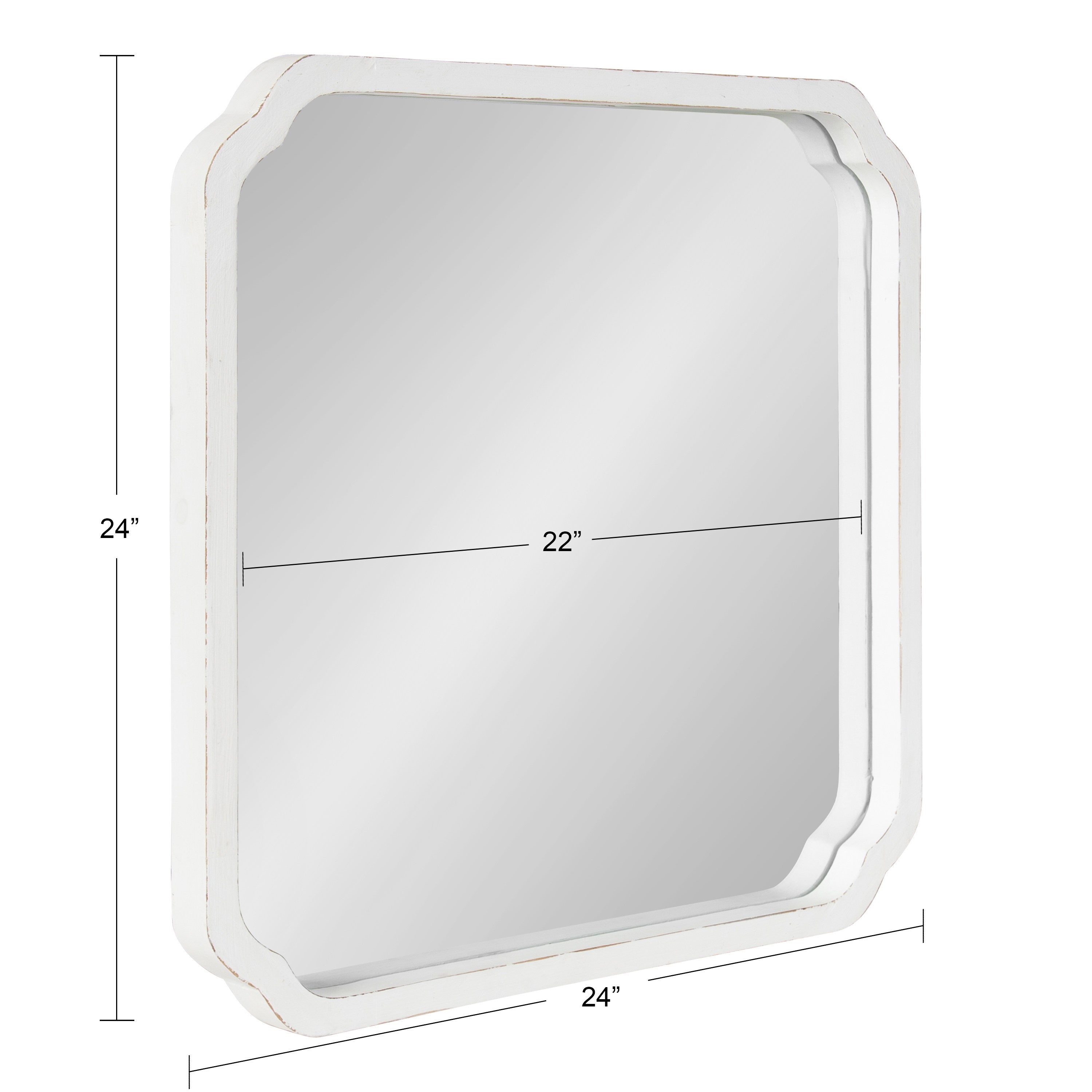 Scallop Mirror White 24x24 5