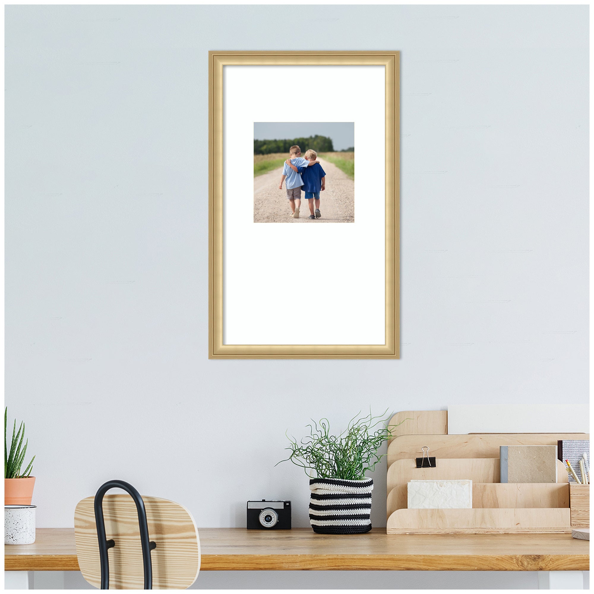 Wall Frame Florence Gold 13x22 matted to 8x8 6