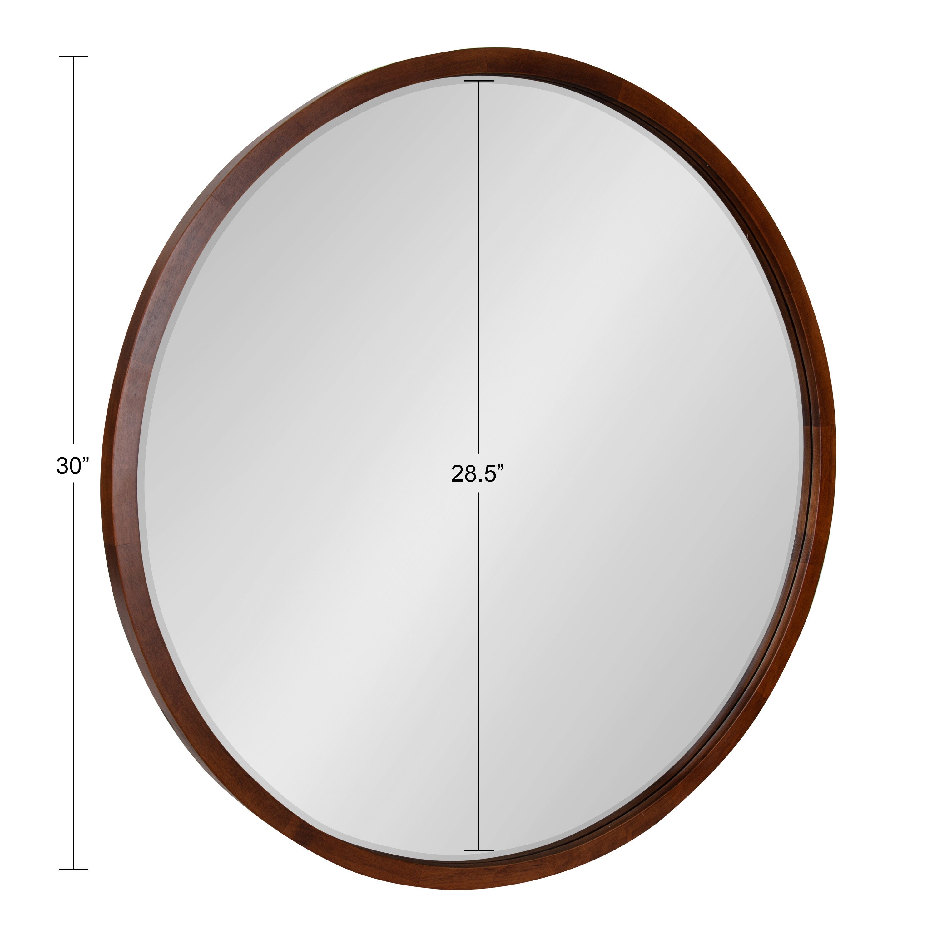 McLean Round Wood Framed Wall Mirror