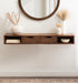 Floating Side Table Walnut Brown 22x10x6 8
