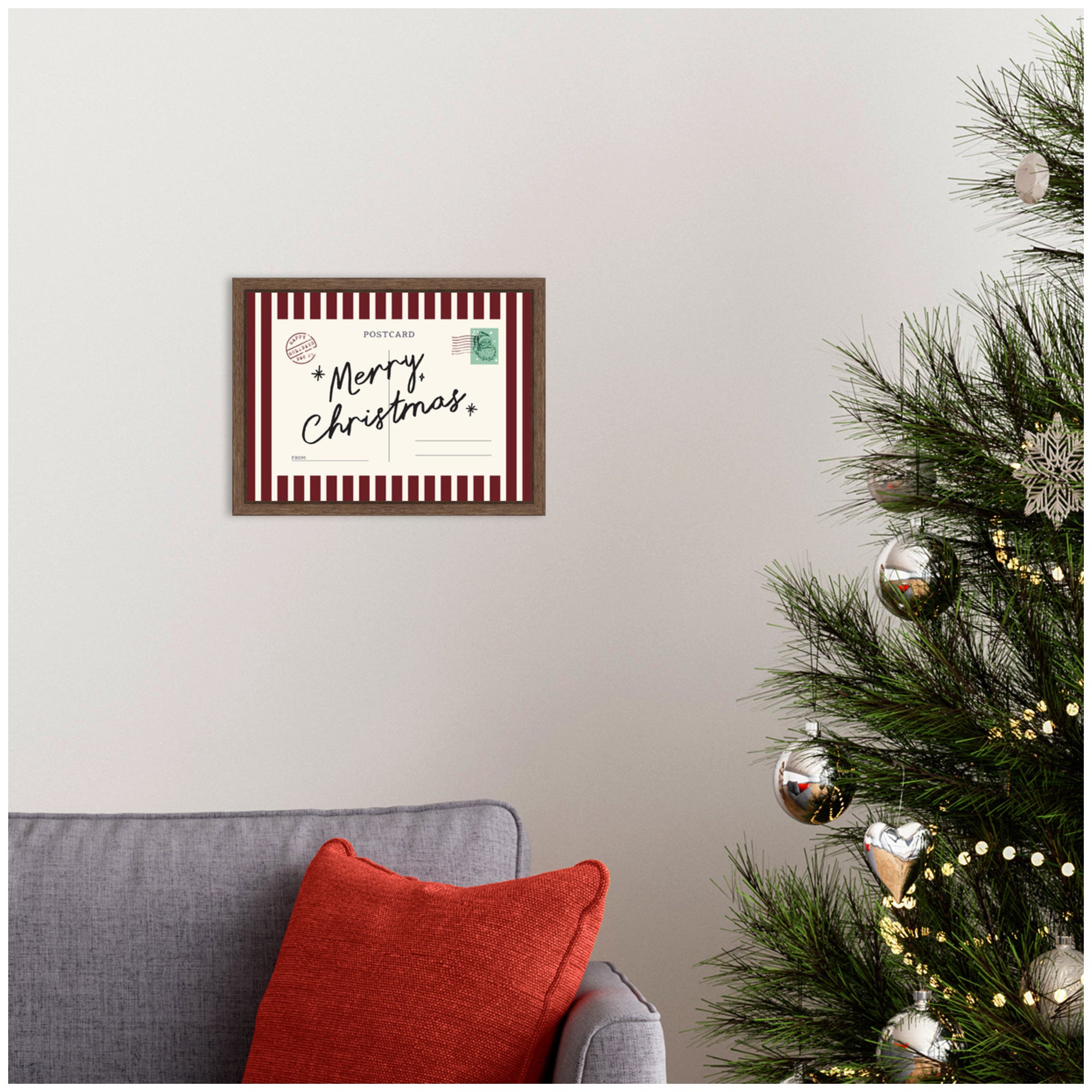 Framed Canvas Sylvie Walnut 13x10 5