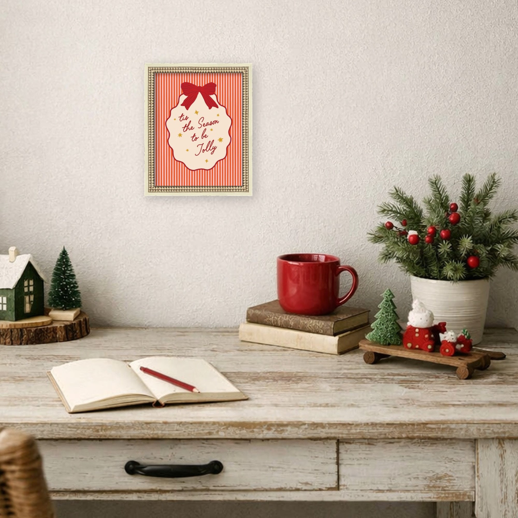 Mounted Canvas Castellan Distressed White 13x16 5