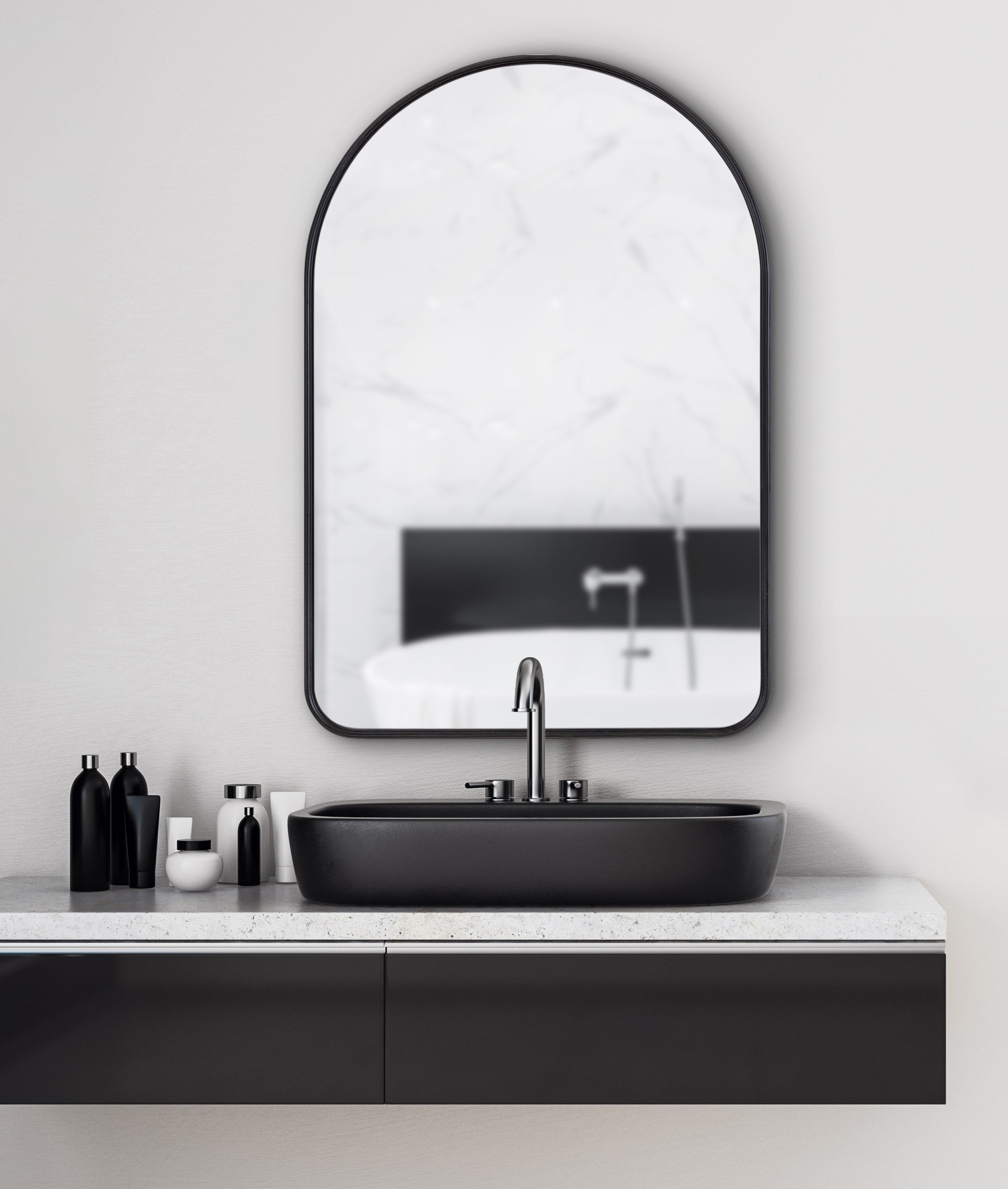 Arch Mirror Black 24x36 7