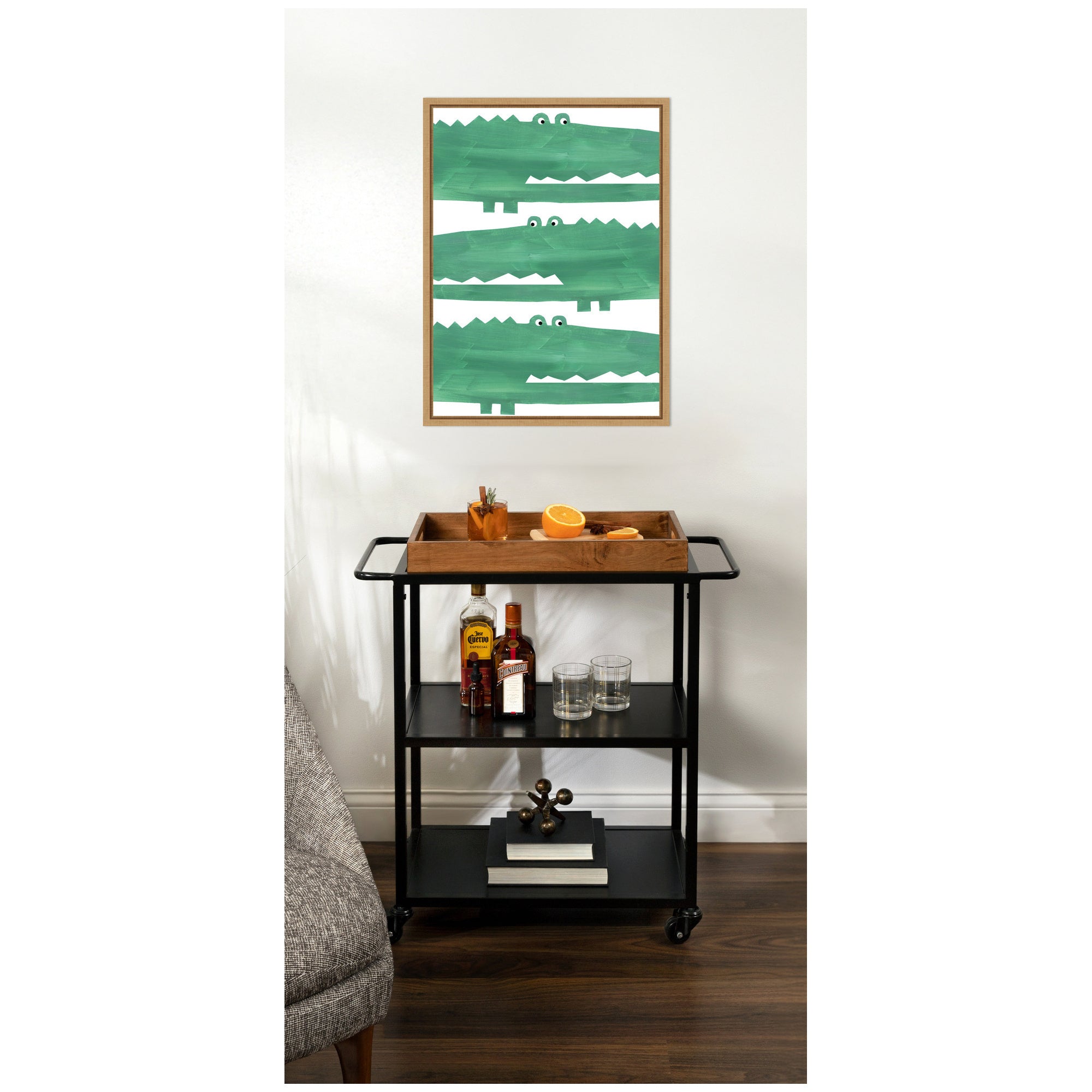 Chomp Chomp Crocodile by Alicia Abla Framed Canvas Wall Art Print