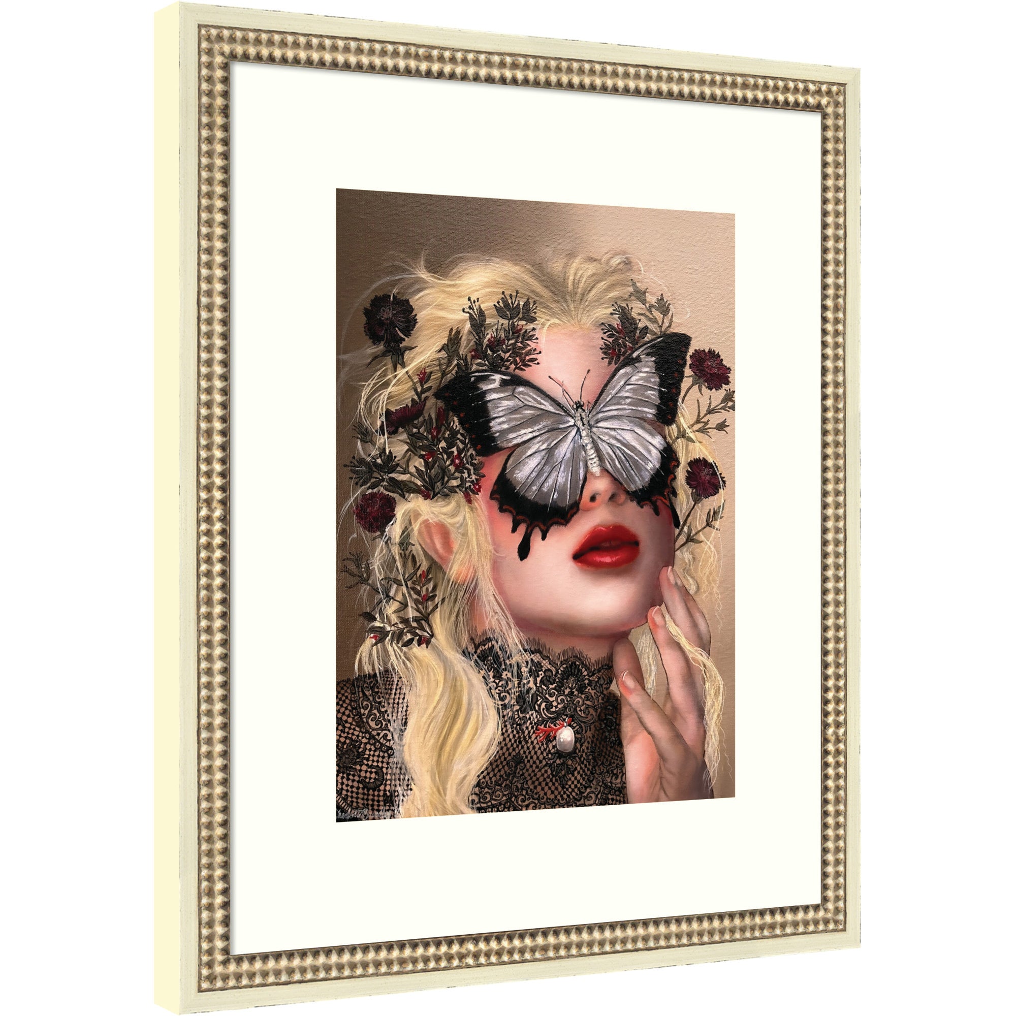 Framed Art 18 x 22 Castellan Distressed White 1
