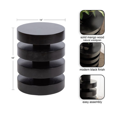 Side Table Black 14x14x18 2