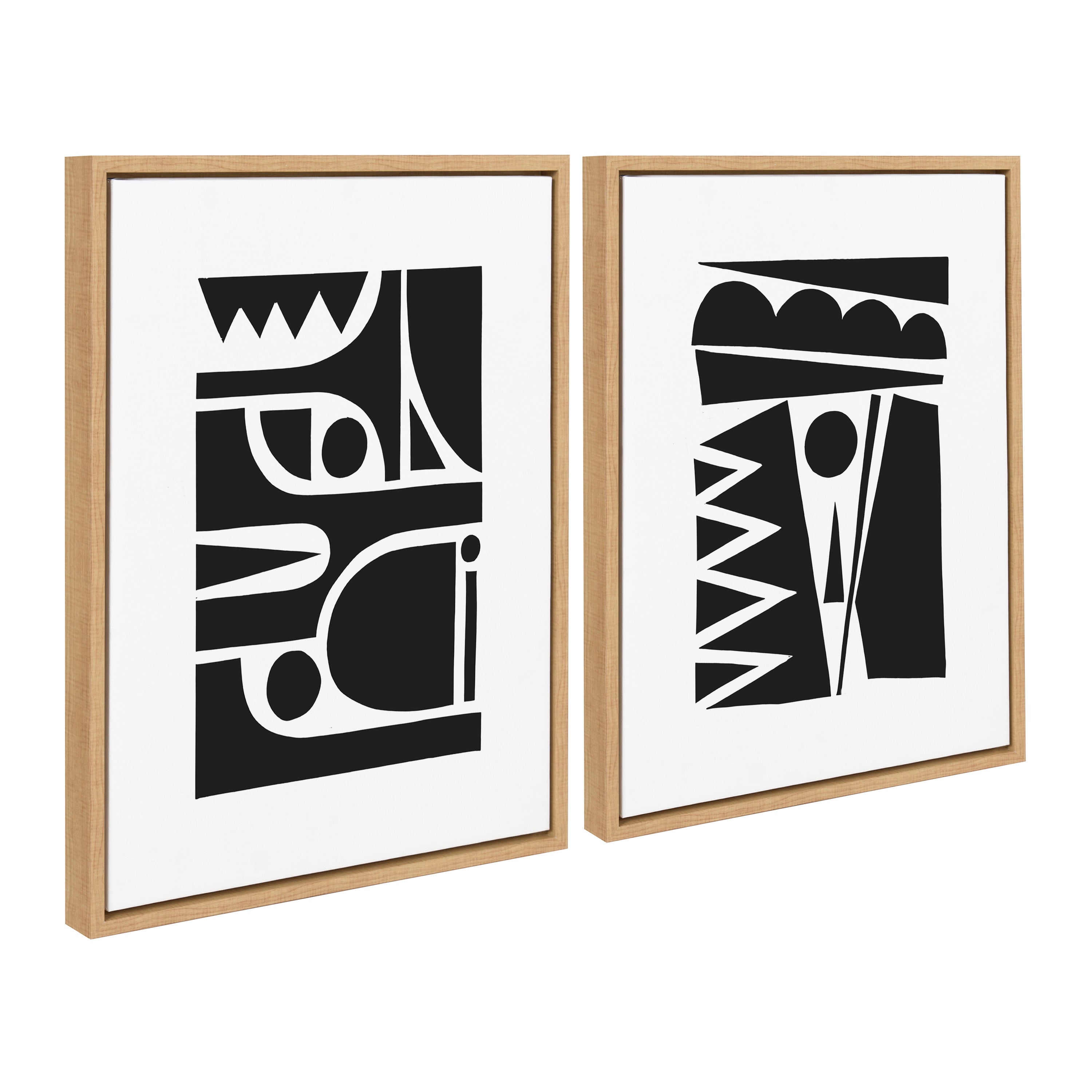 Sylvie Geometric Framed Canvas Set by Statement Goods