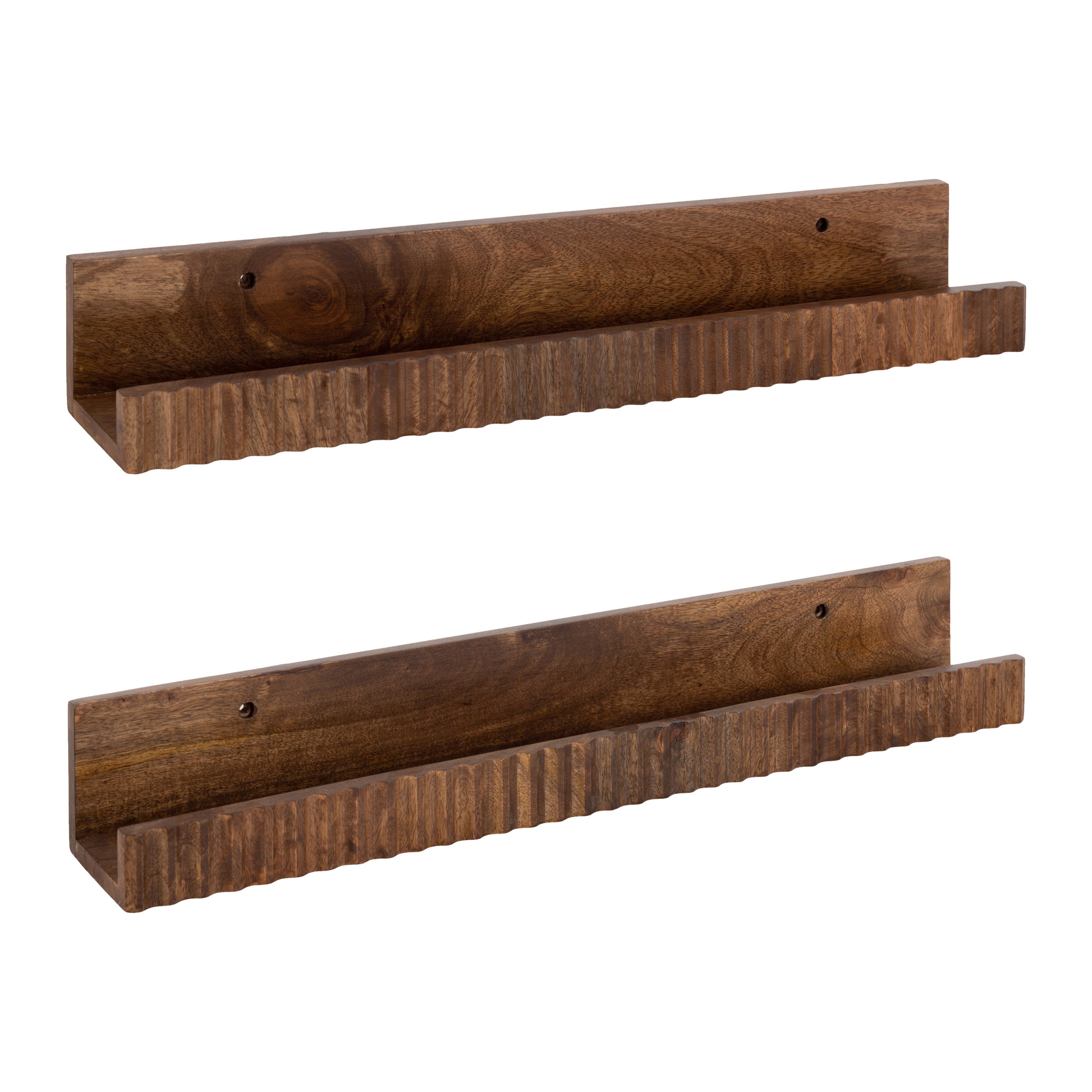 Floating Shelf Walnut Brown 2 Piece 24 Inch 1