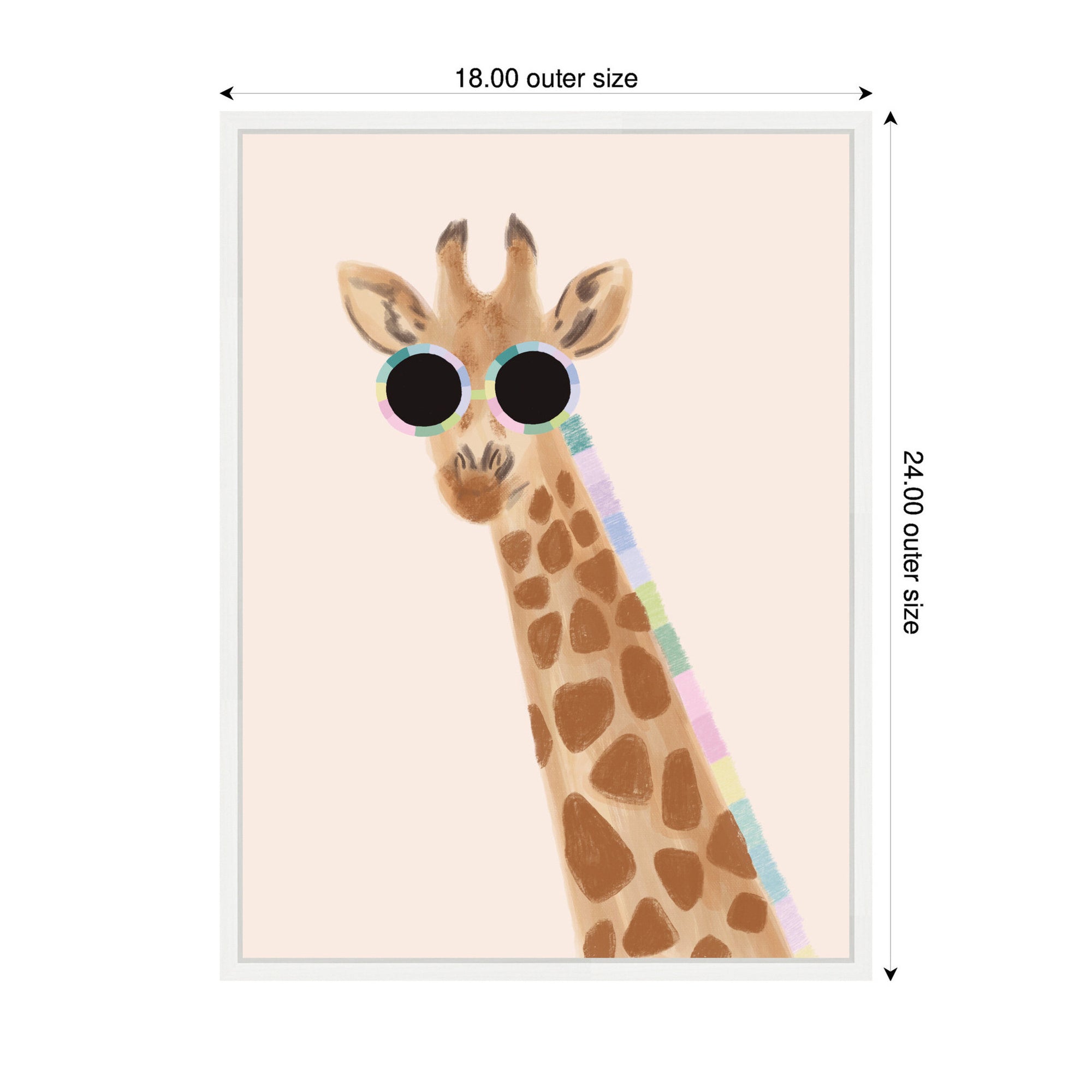 Playful Giraffe by Aislinn Simmonds Duchess Plum Framed Canvas Wall Art Print
