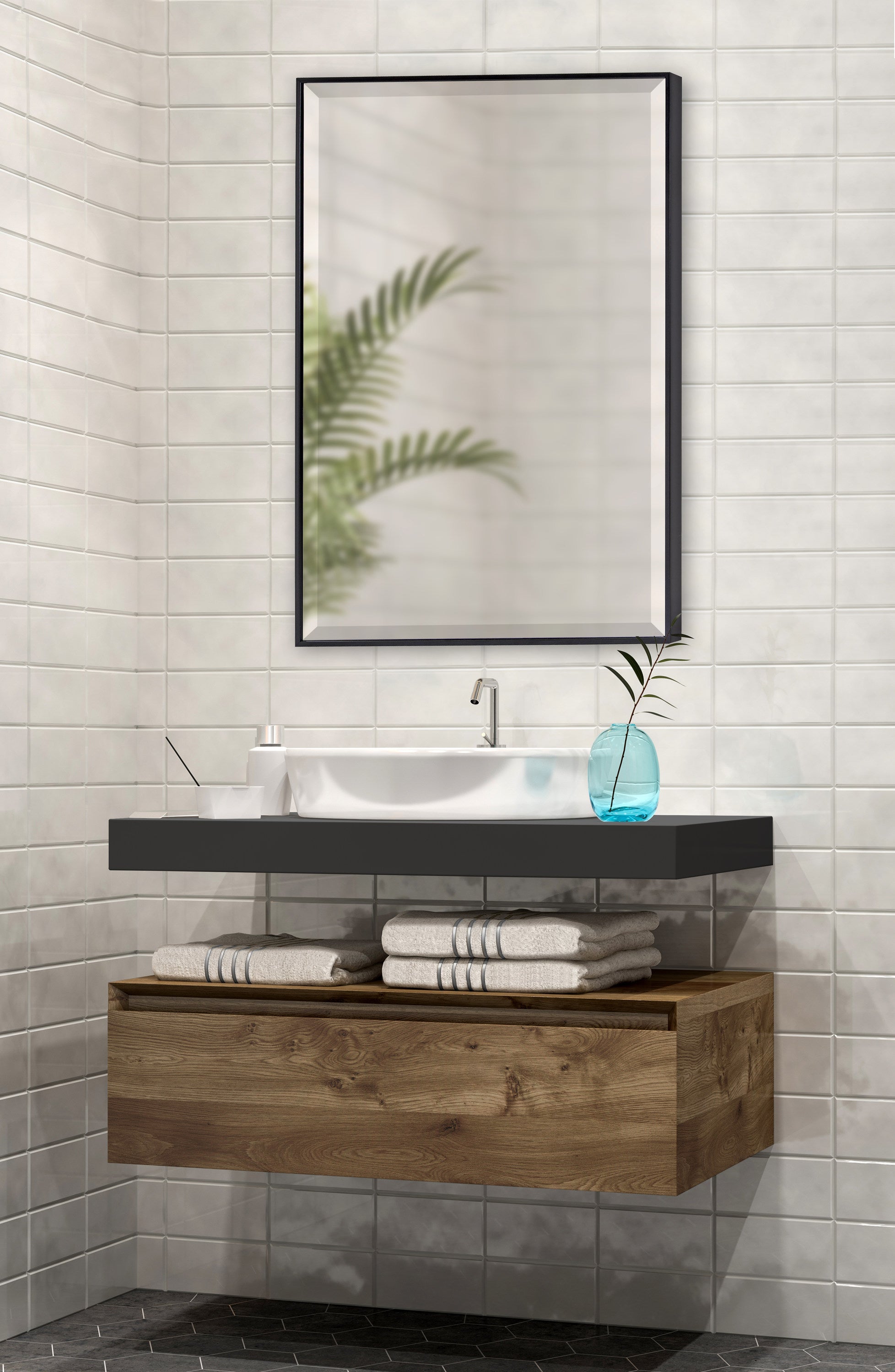 Rectangle Mirror Black 24.75x36.75 7