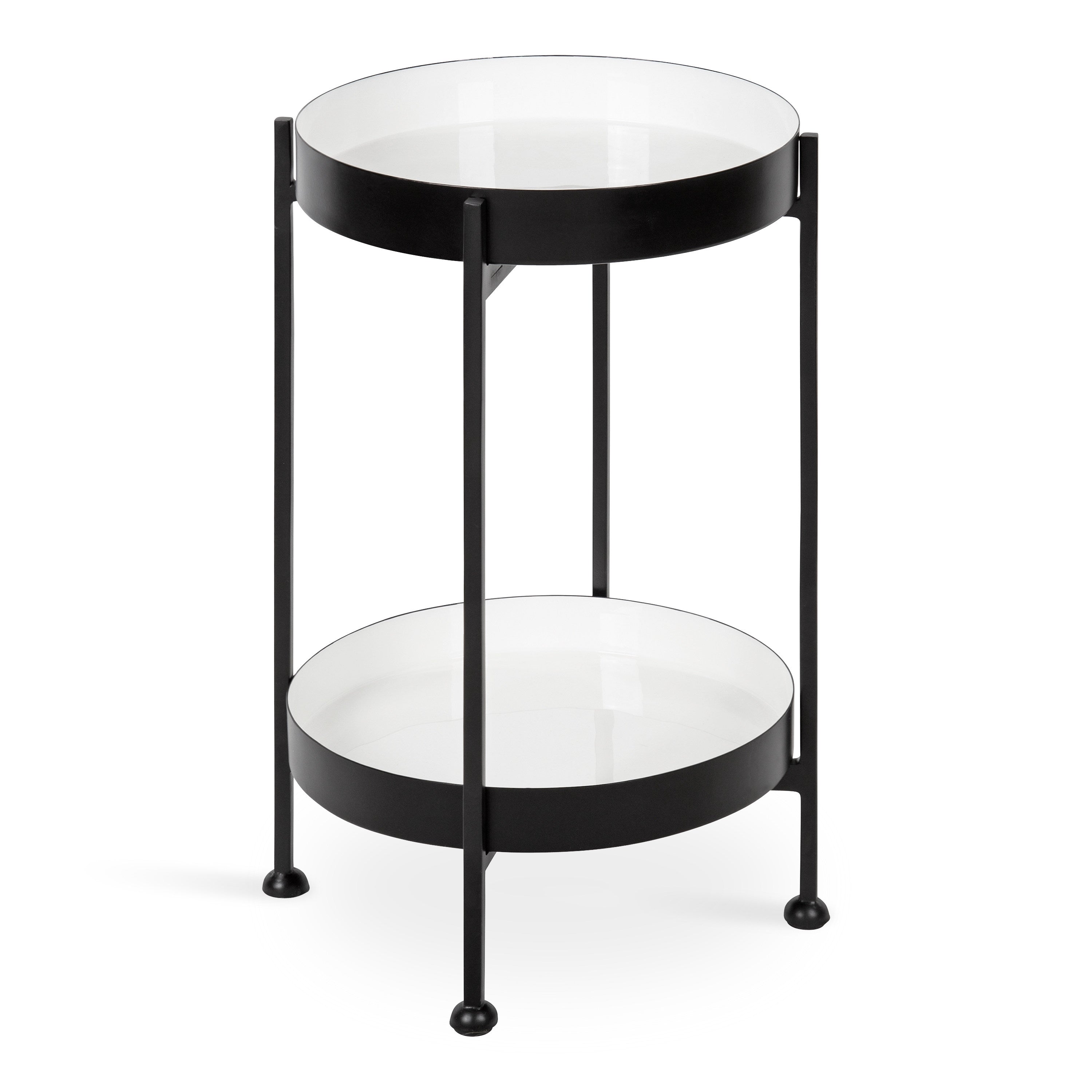 Side Table 15x15x24 Black White 1
