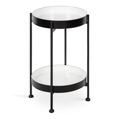 Side Table 15x15x24 Black White 1