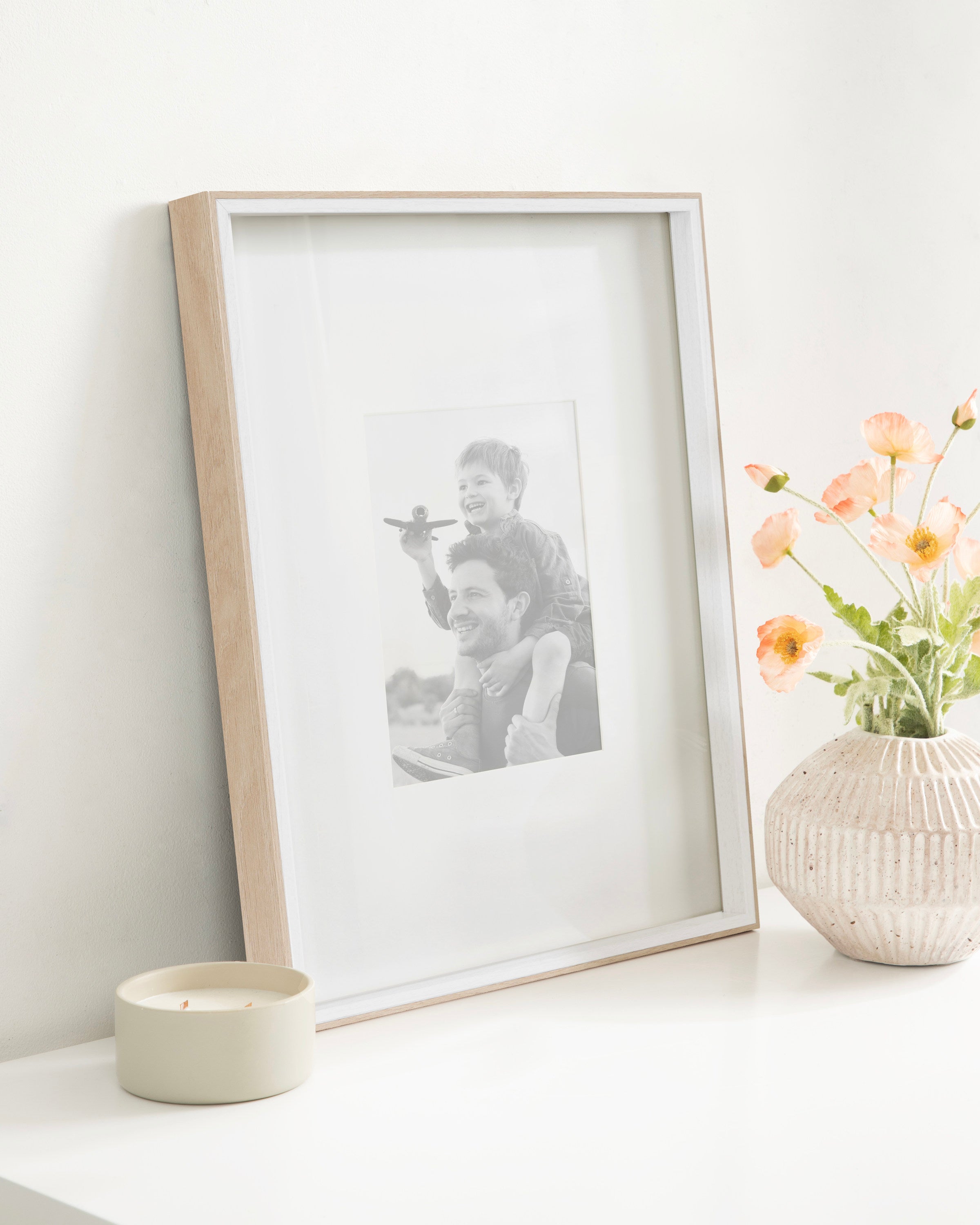 Wall Frame 16x20 matted to 8x10 White Natural 8