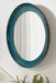 Round Mirror Teal Black 22x22 8
