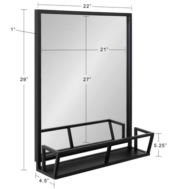 Functional Mirror Black 22x29 6