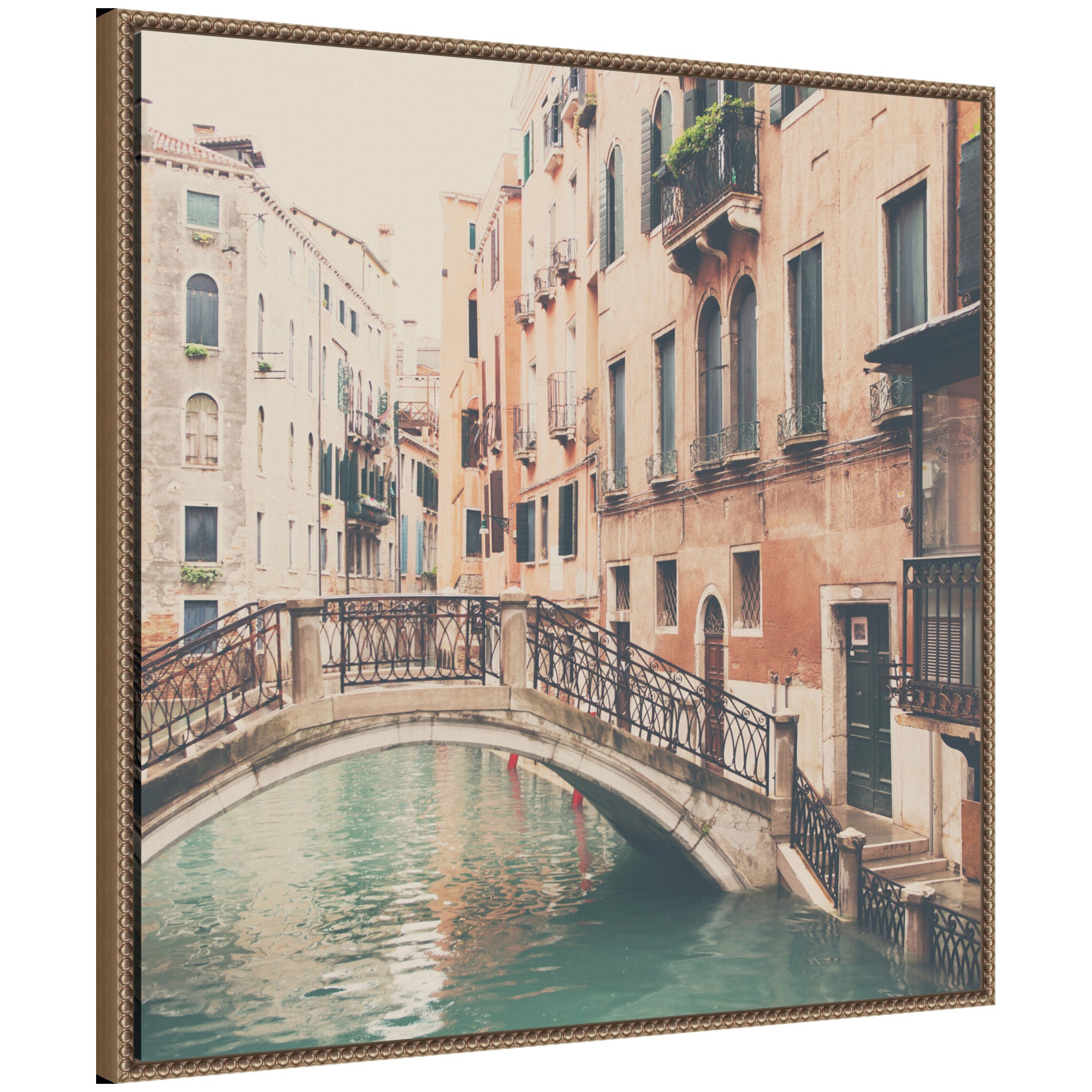 Framed Canvas Sylvie Beaded Dark Gold 30x30 1