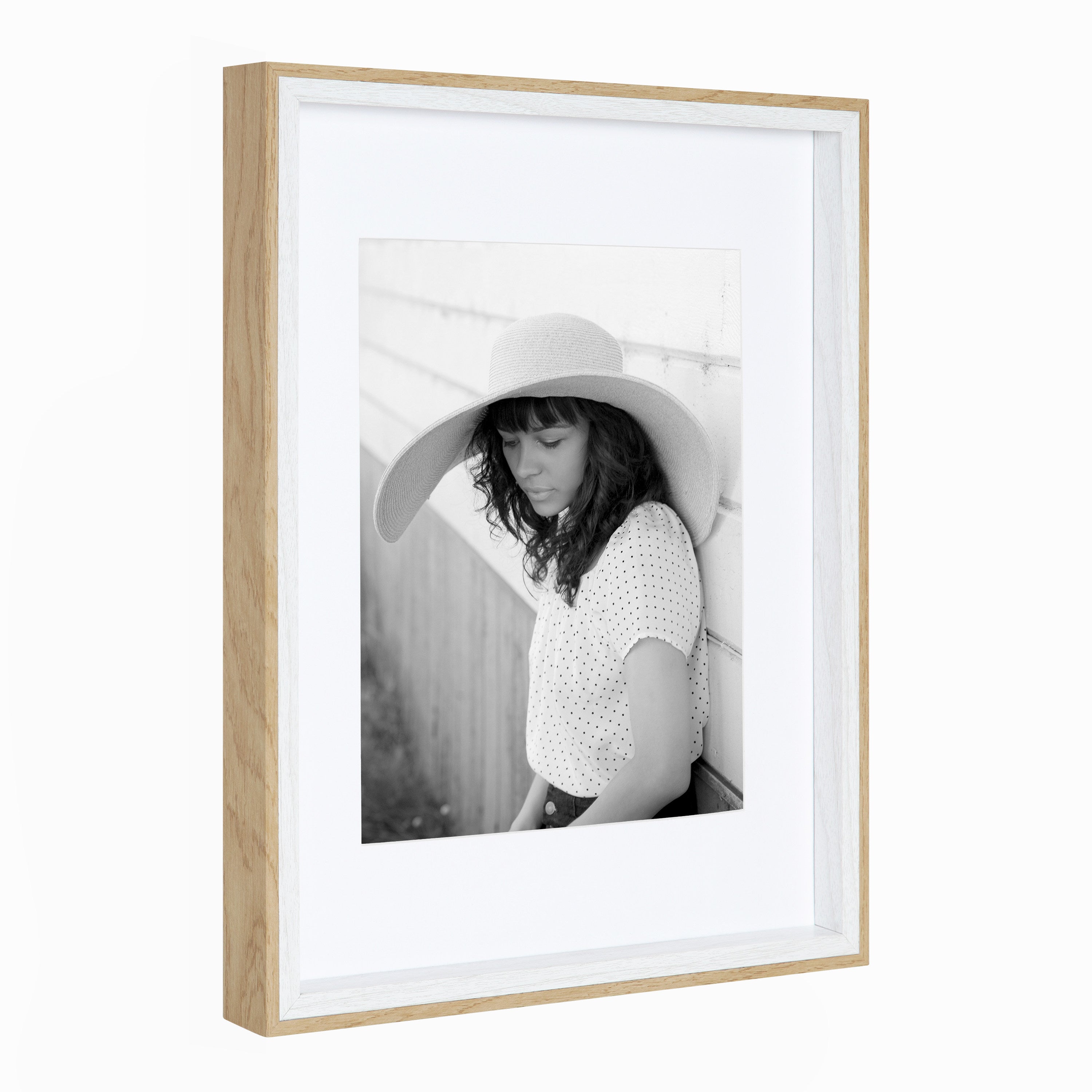 Wall Frame 11x14 matted to 8x10 White Natural 2