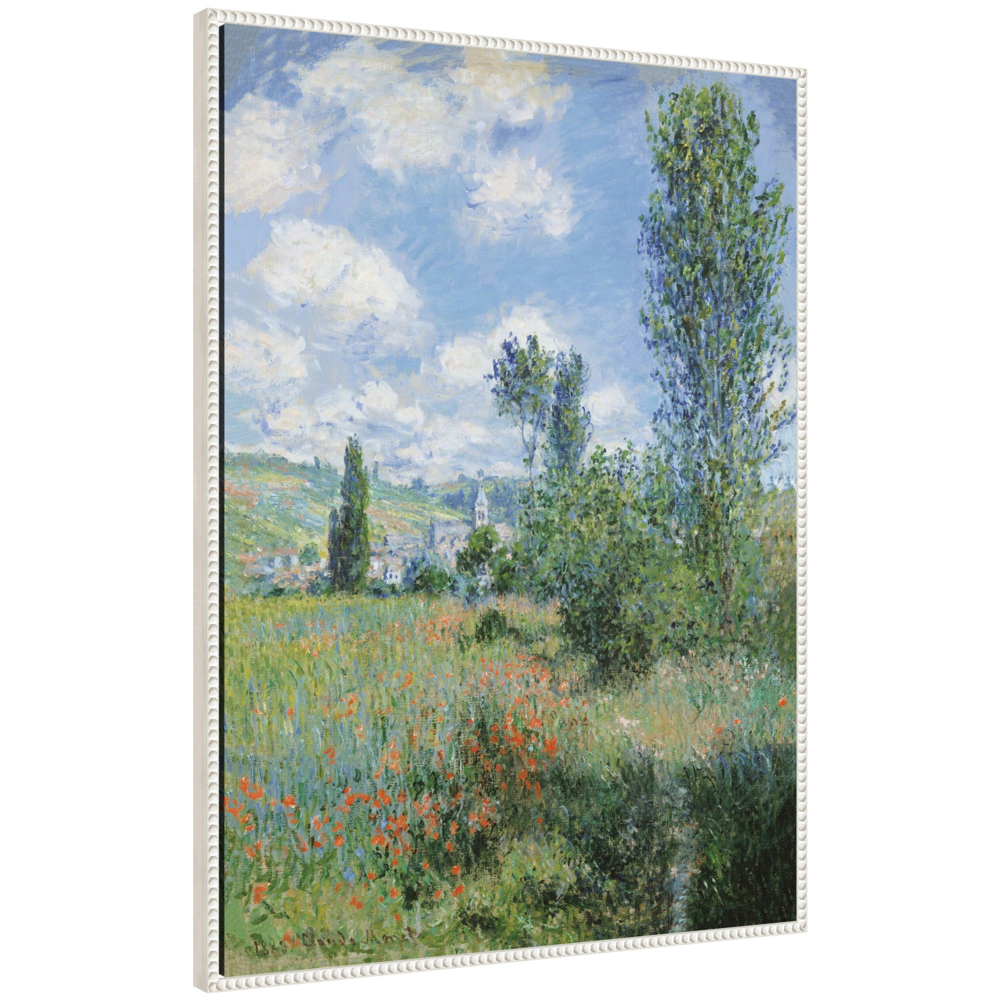 Framed Canvas 28x38 Sylvie Beaded White 1